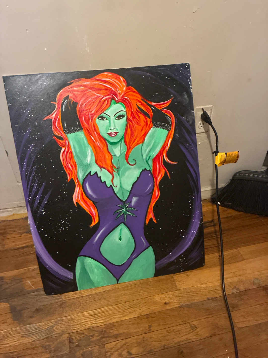Original Painting of a Woman in Space