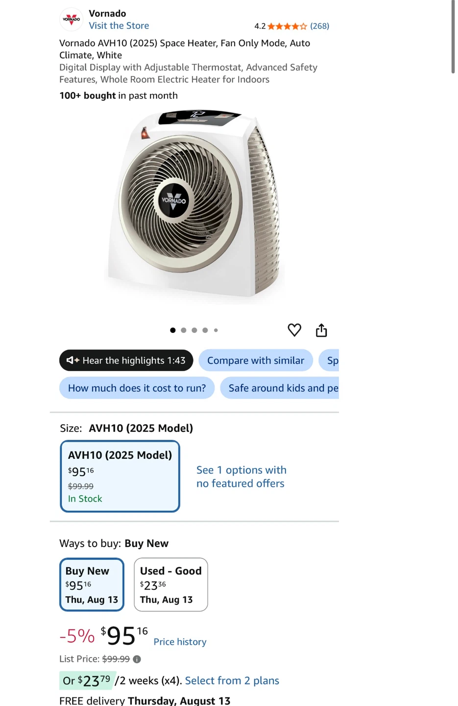 Vornado AVH10 (2025 Model) Space Heater - photo 4