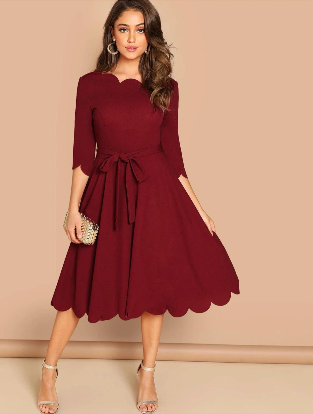 Floral Puff Sleeve Midi Dress