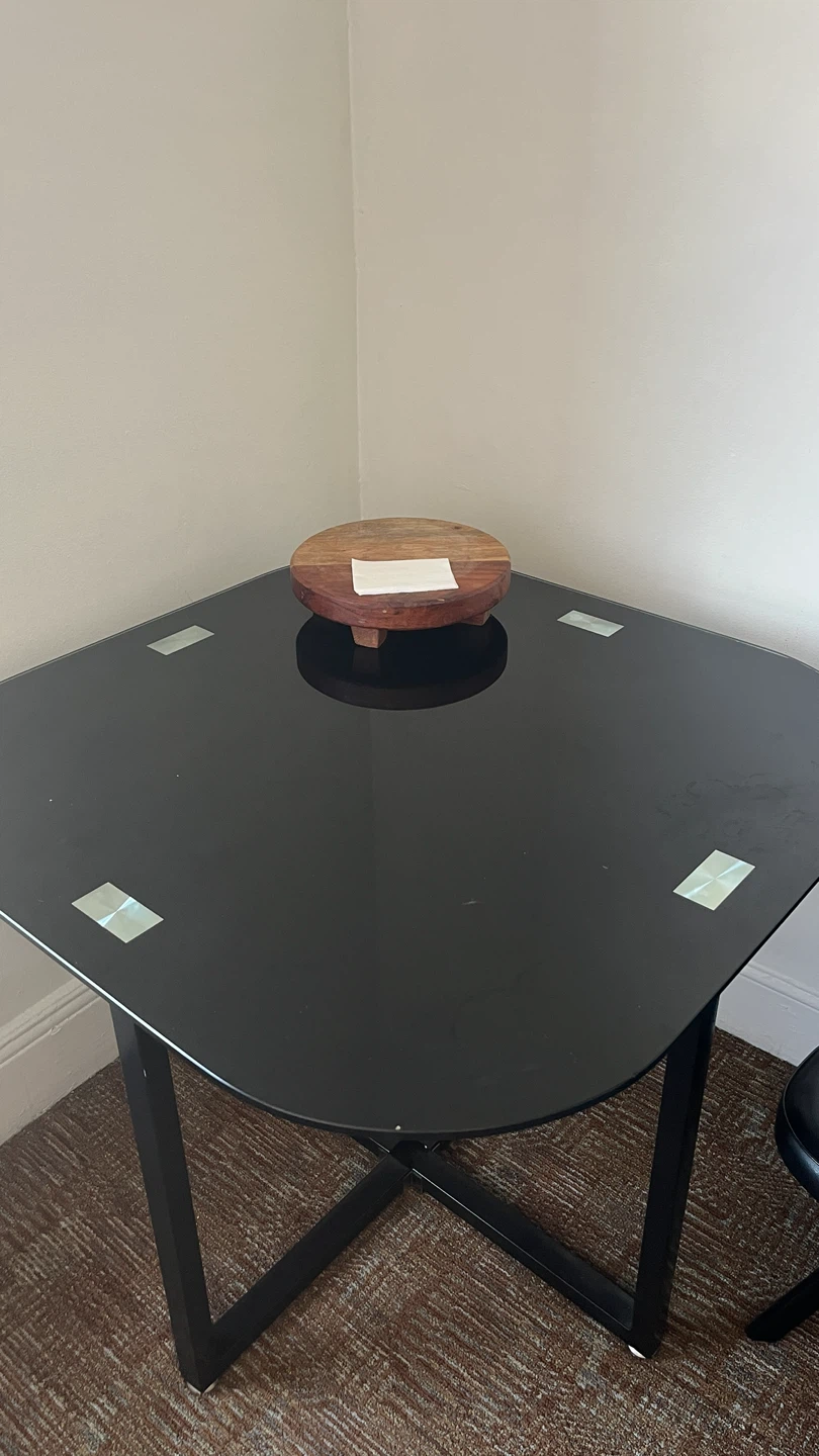 Black Glass Top Dining Table