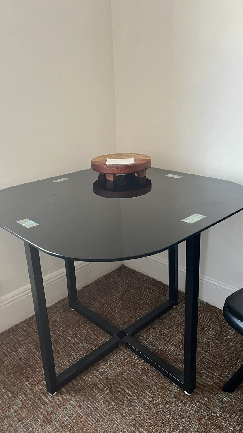 Black Glass Top Dining Table - photo 2