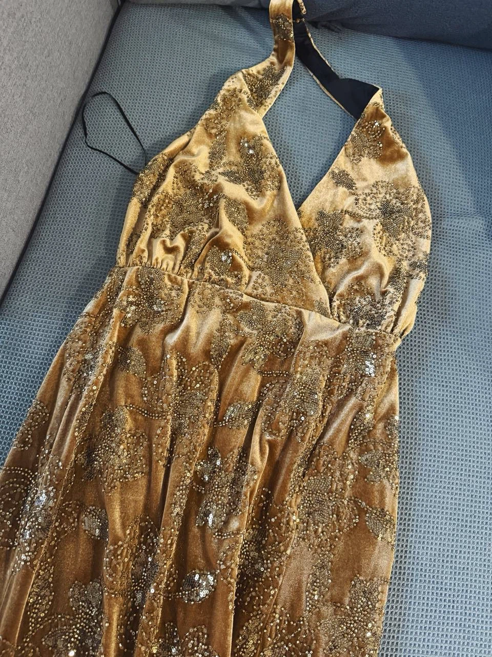 ZARA Sequin Velvet Midi Dress – Size M (New) - photo 2
