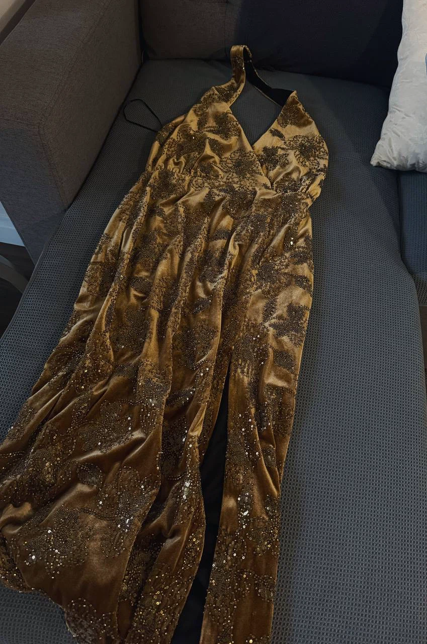 ZARA Sequin Velvet Midi Dress – Size M (New) - photo 5