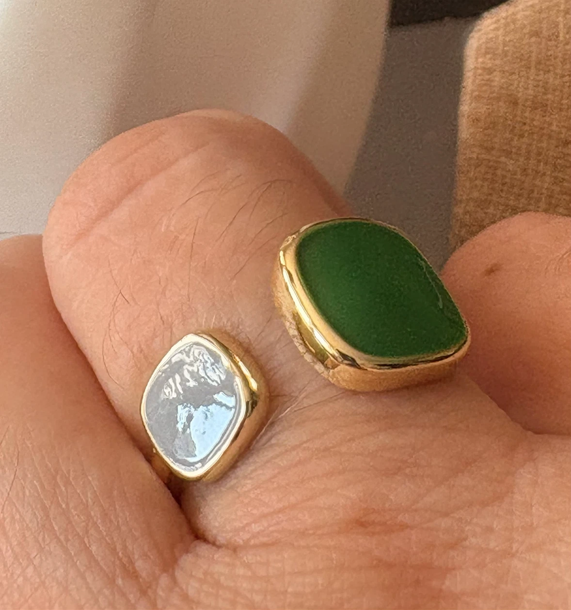 Open Ring Green and Blue, new boutique ring