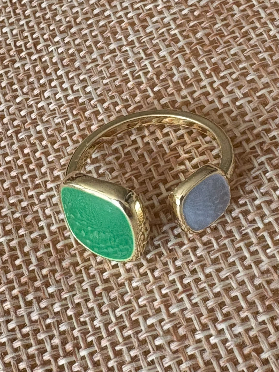 Open Ring Green and Blue, new boutique ring - photo 2