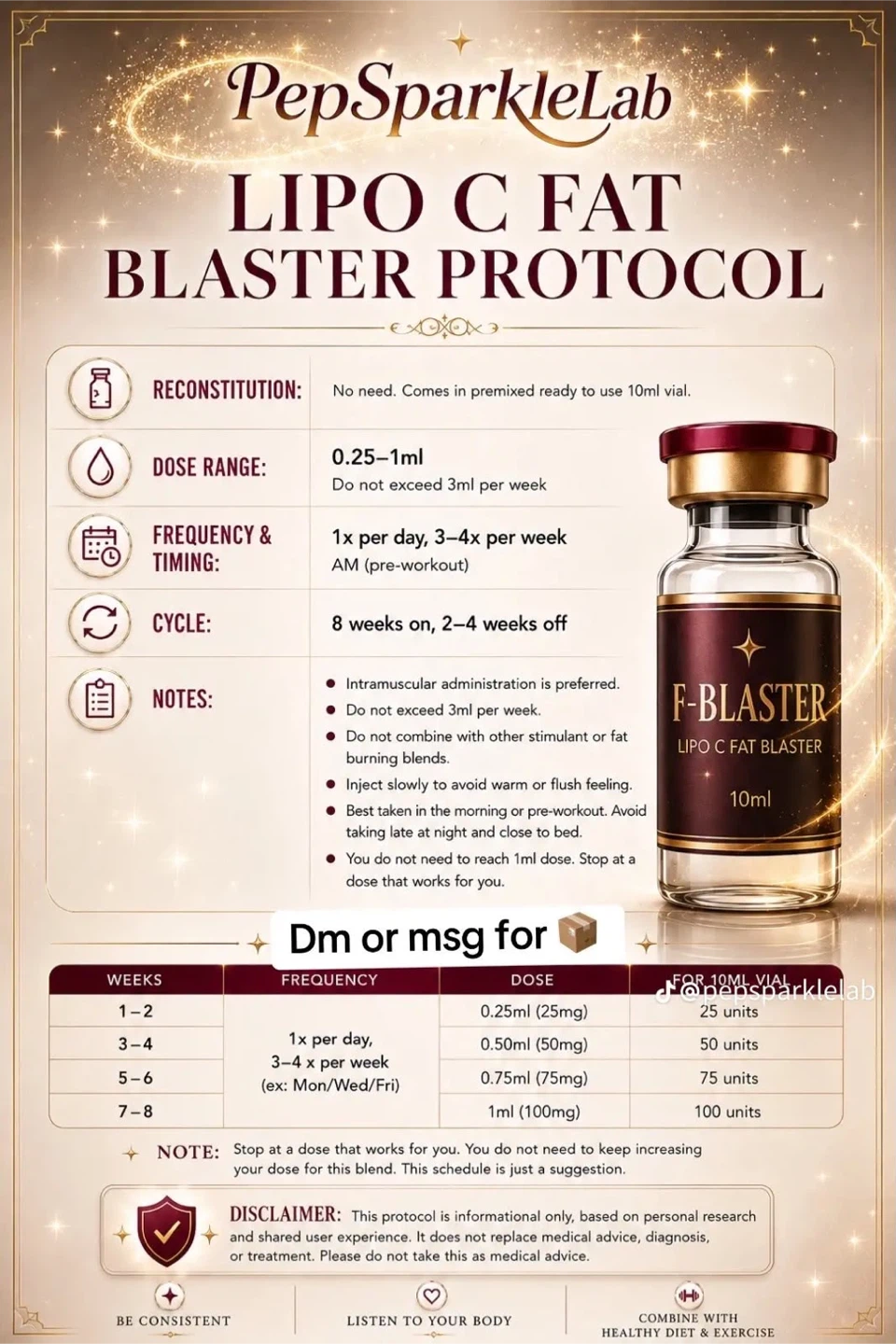 PepSparkleLab LIPO C FAT BLASTER PROTOCOL 10ml Vial
