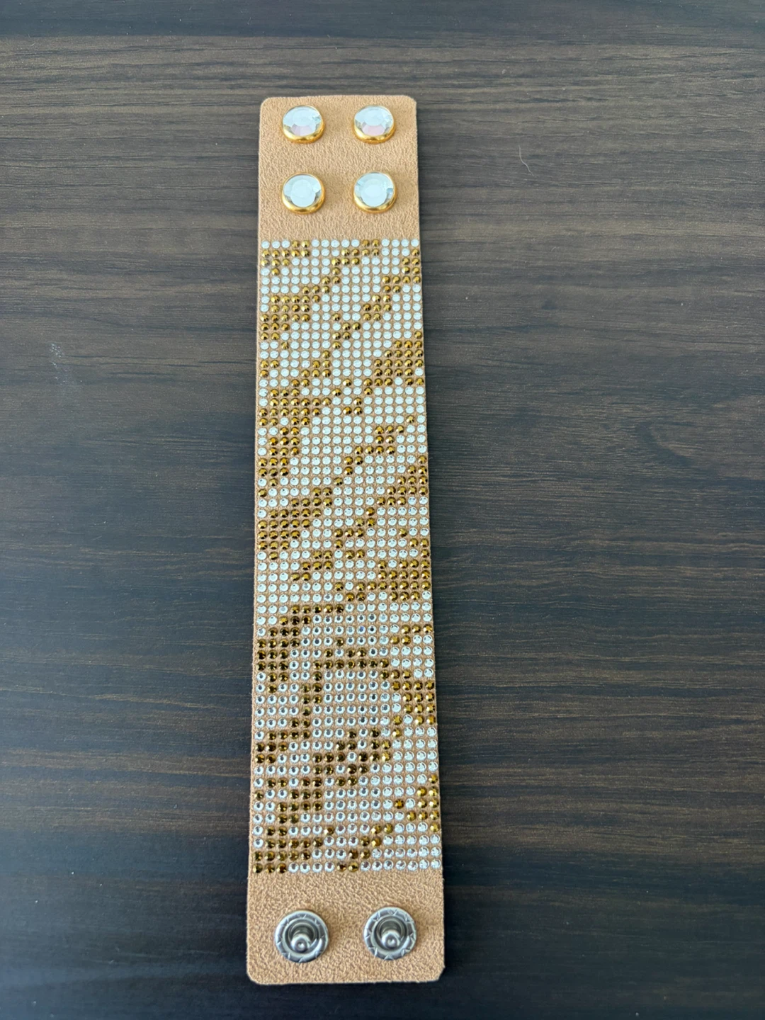 Vintage Swarovski Crystal Pave Leather Wrap Bracelet - photo 3