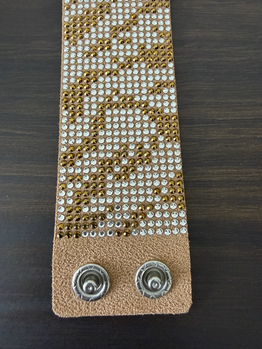 Vintage Swarovski Crystal Pave Leather Wrap Bracelet - photo 4