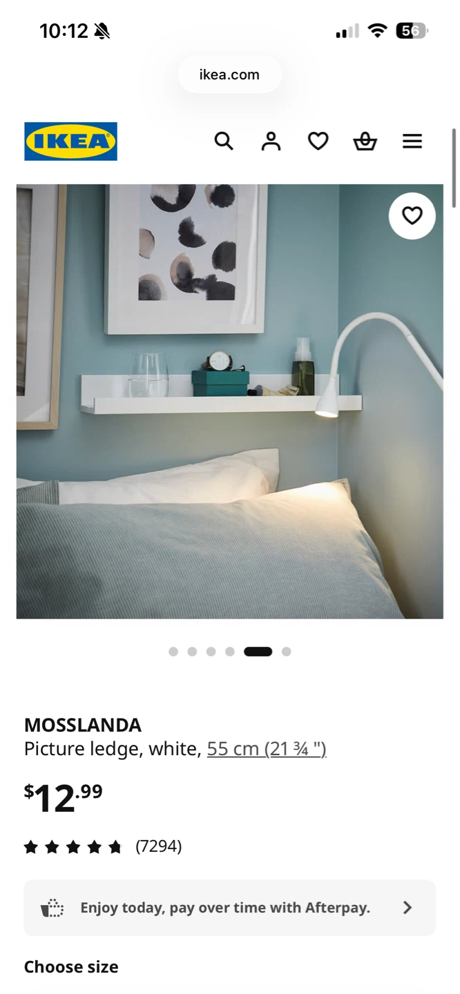 IKEA MOSSLANDA Picture Ledge 55 cm White
