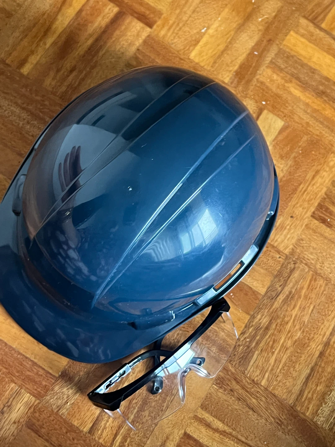 Blue Hard Hat and Safety Glasses Set