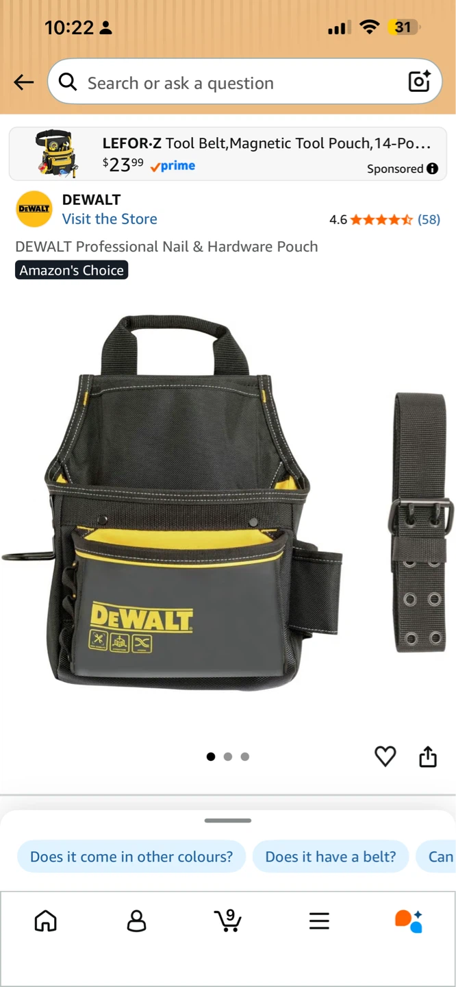 DEWALT Professional Nail & Hardware Pouch - photo 2