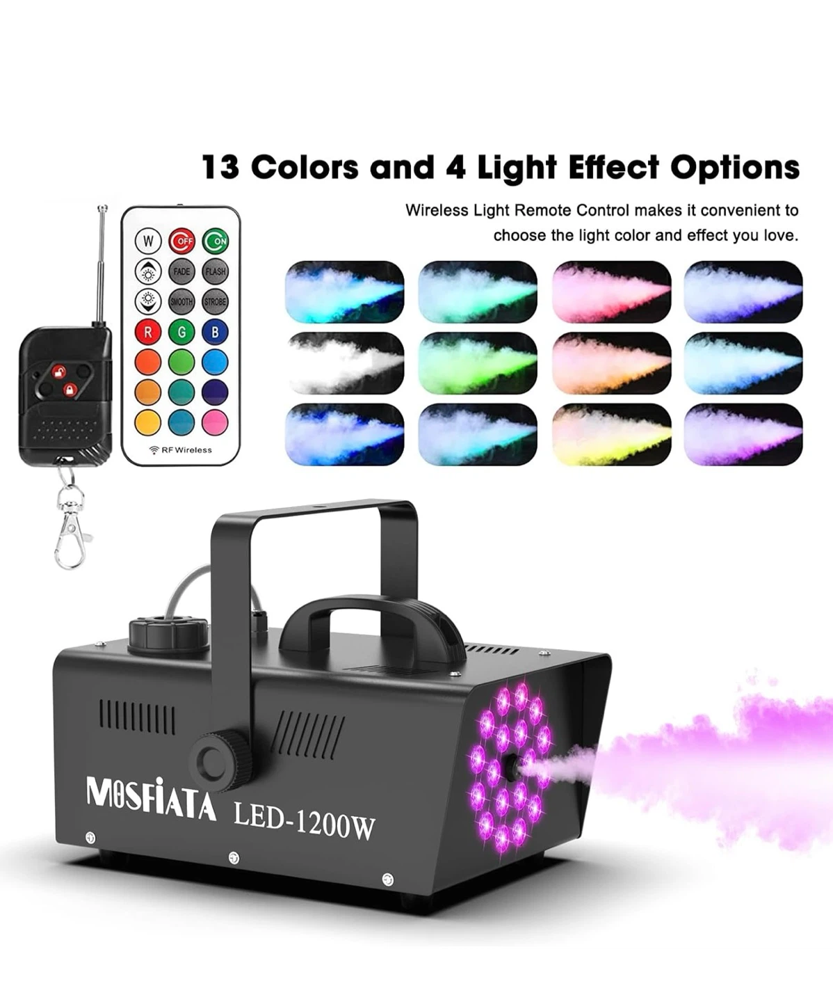MOSFIATA LED-1200W Fog Machine with 18 RGB LED Lights F01 - photo 3