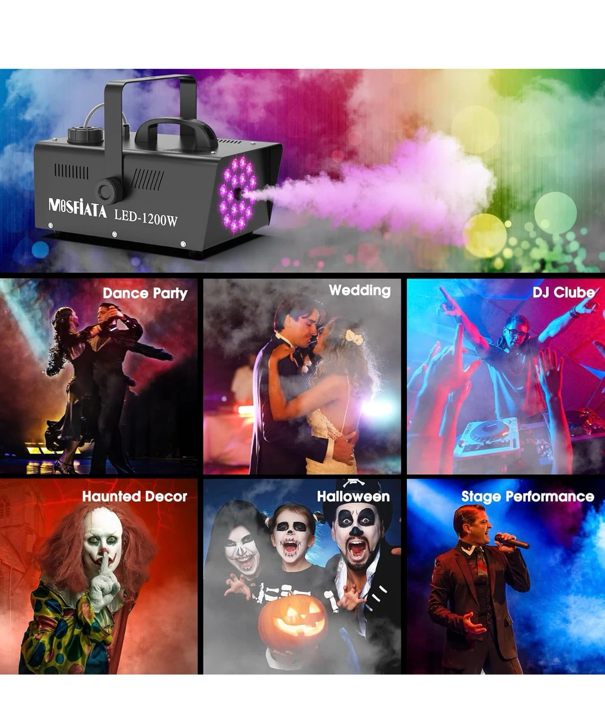 MOSFIATA LED-1200W Fog Machine with 18 RGB LED Lights F01 - photo 5