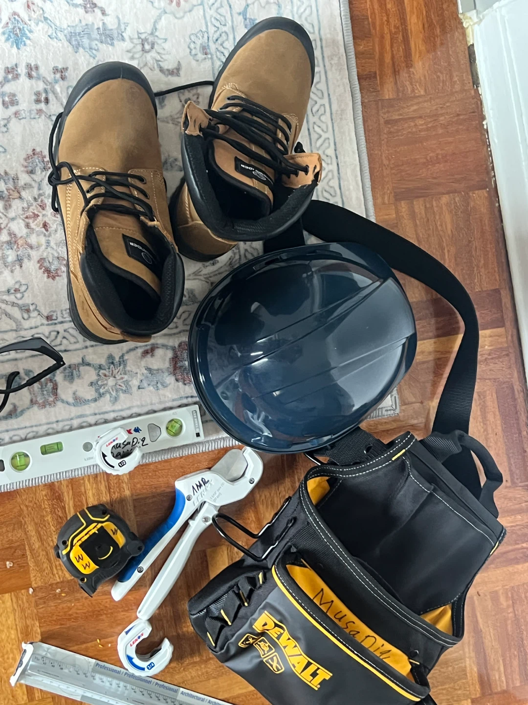 Dewalt Tool Bag with Boots and Hard Hat