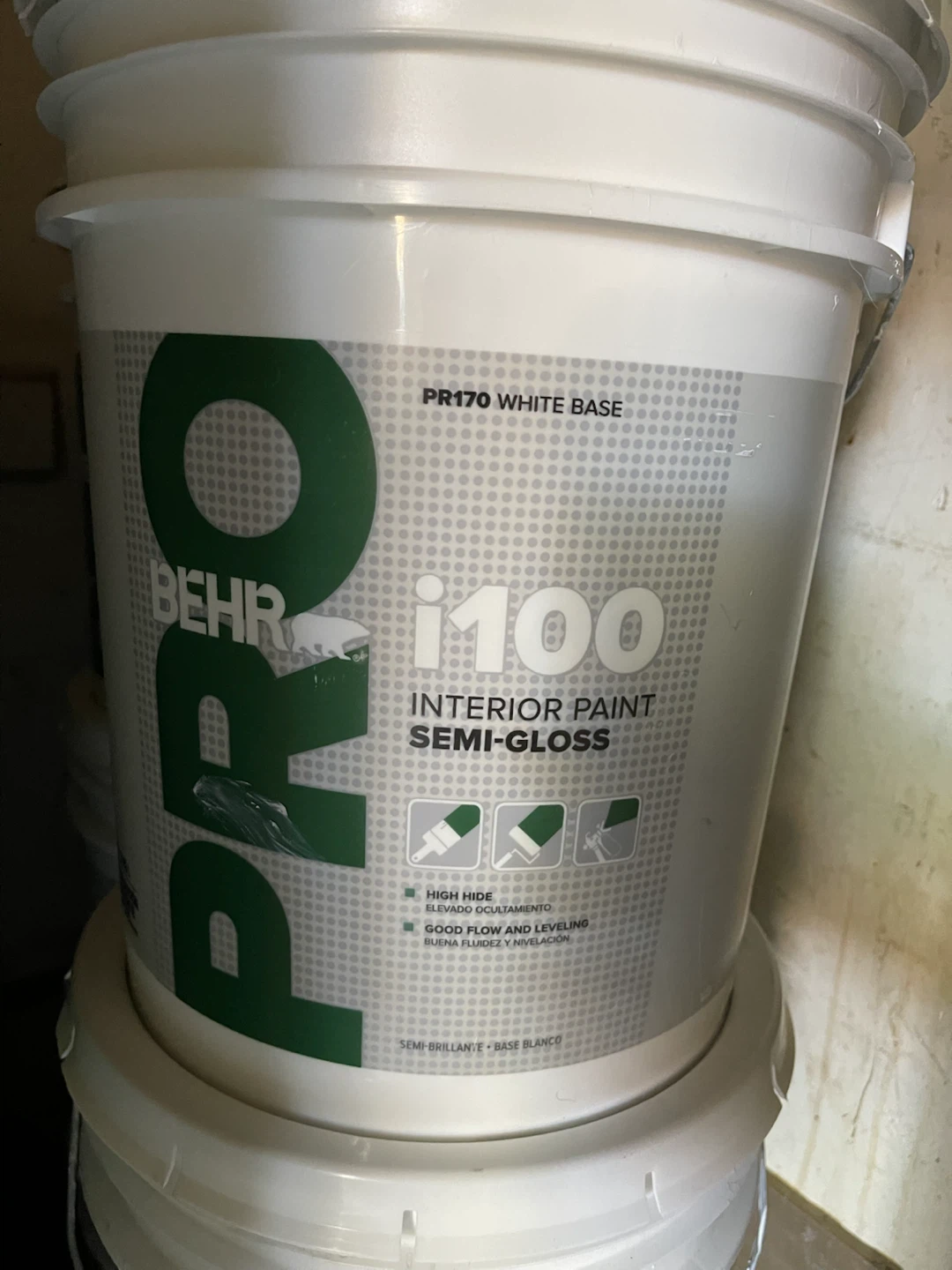 Behr Pro i100 Semi-Gloss Interior Paint - White Base, 18.93 L