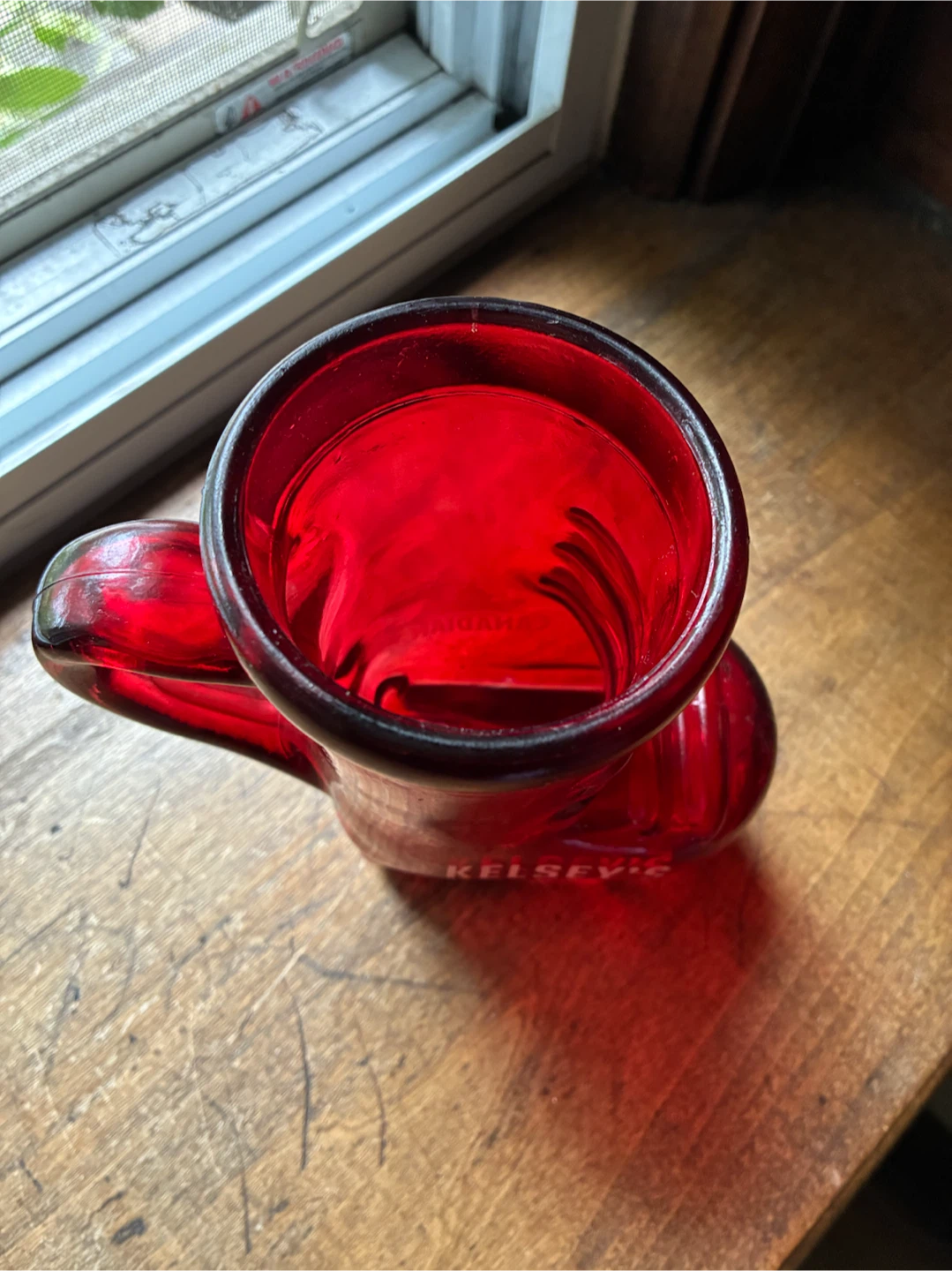 Vintage Red Glass Hockey Skate Mug - Molson Beer Man Cave Bar - photo 4