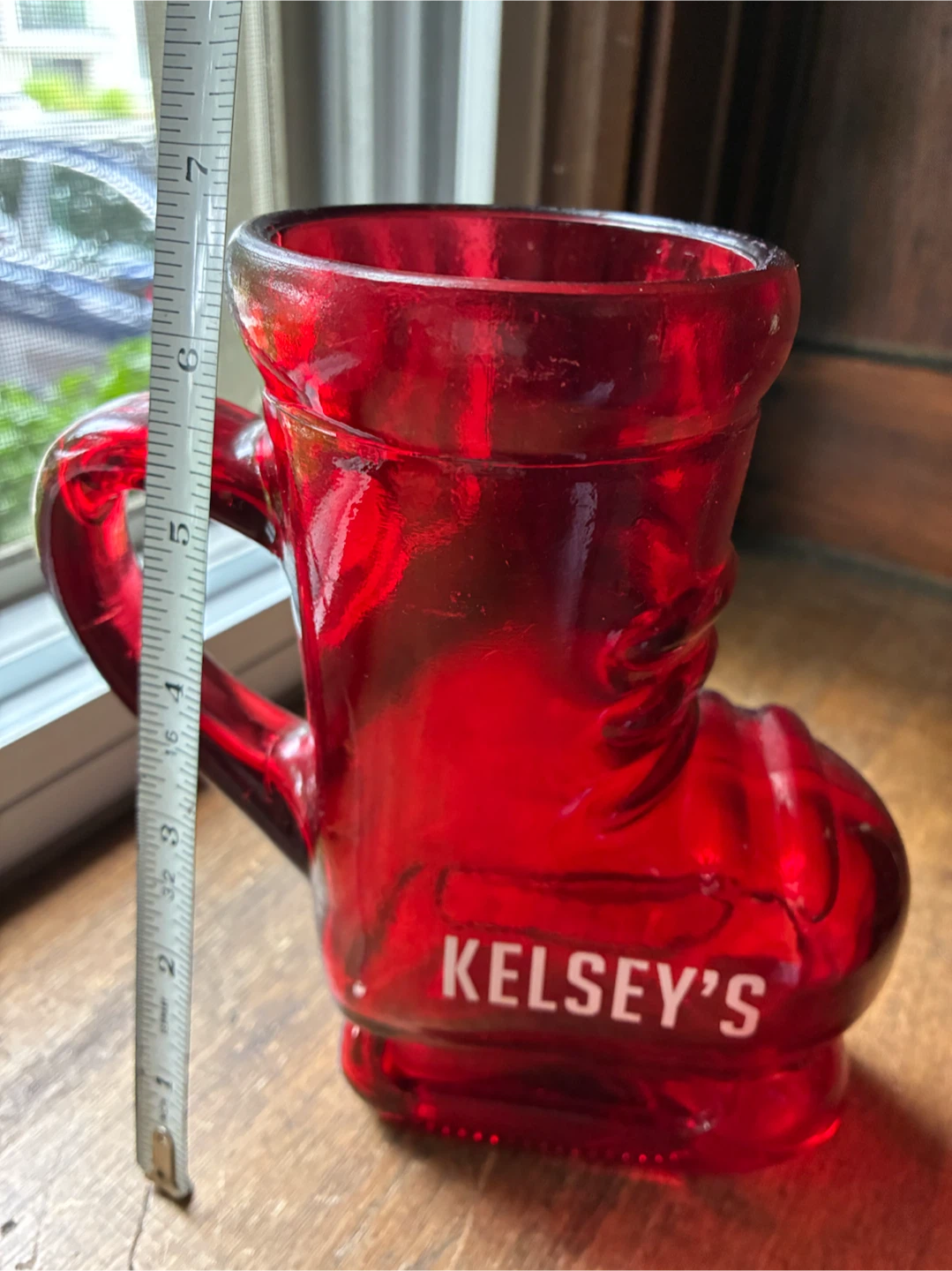 Vintage Red Glass Hockey Skate Mug - Molson Beer Man Cave Bar - photo 5
