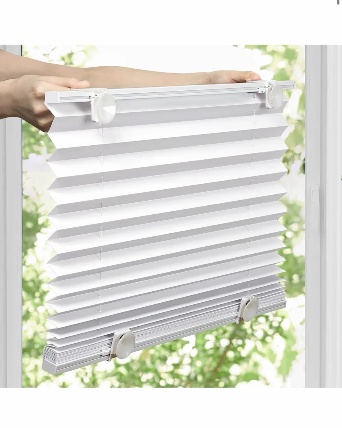 LazBlinds Cordless Pleated Shades – Set of 2 + 2 Free – Gray