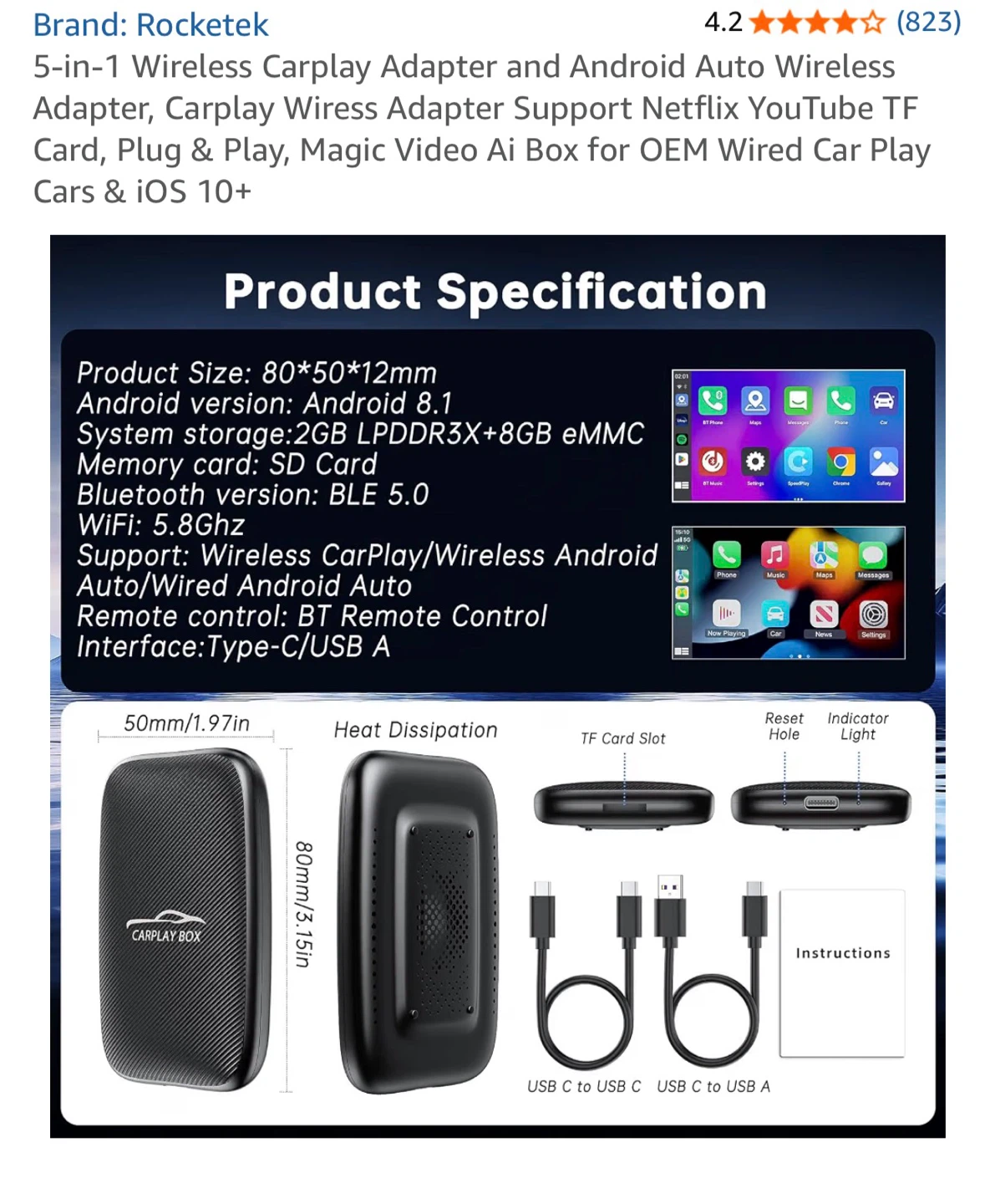CarPlay & Android Auto Wireless Adapter