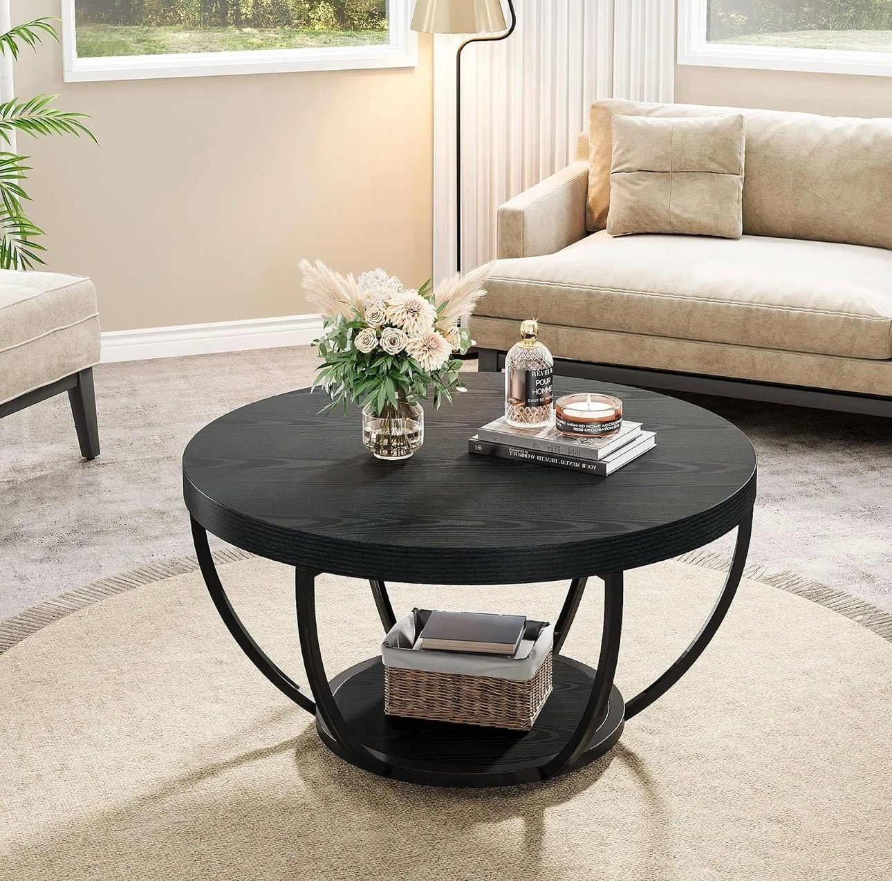Black Round Coffee Table
