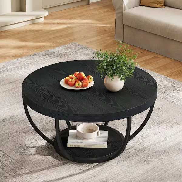 Black Round Coffee Table - photo 2