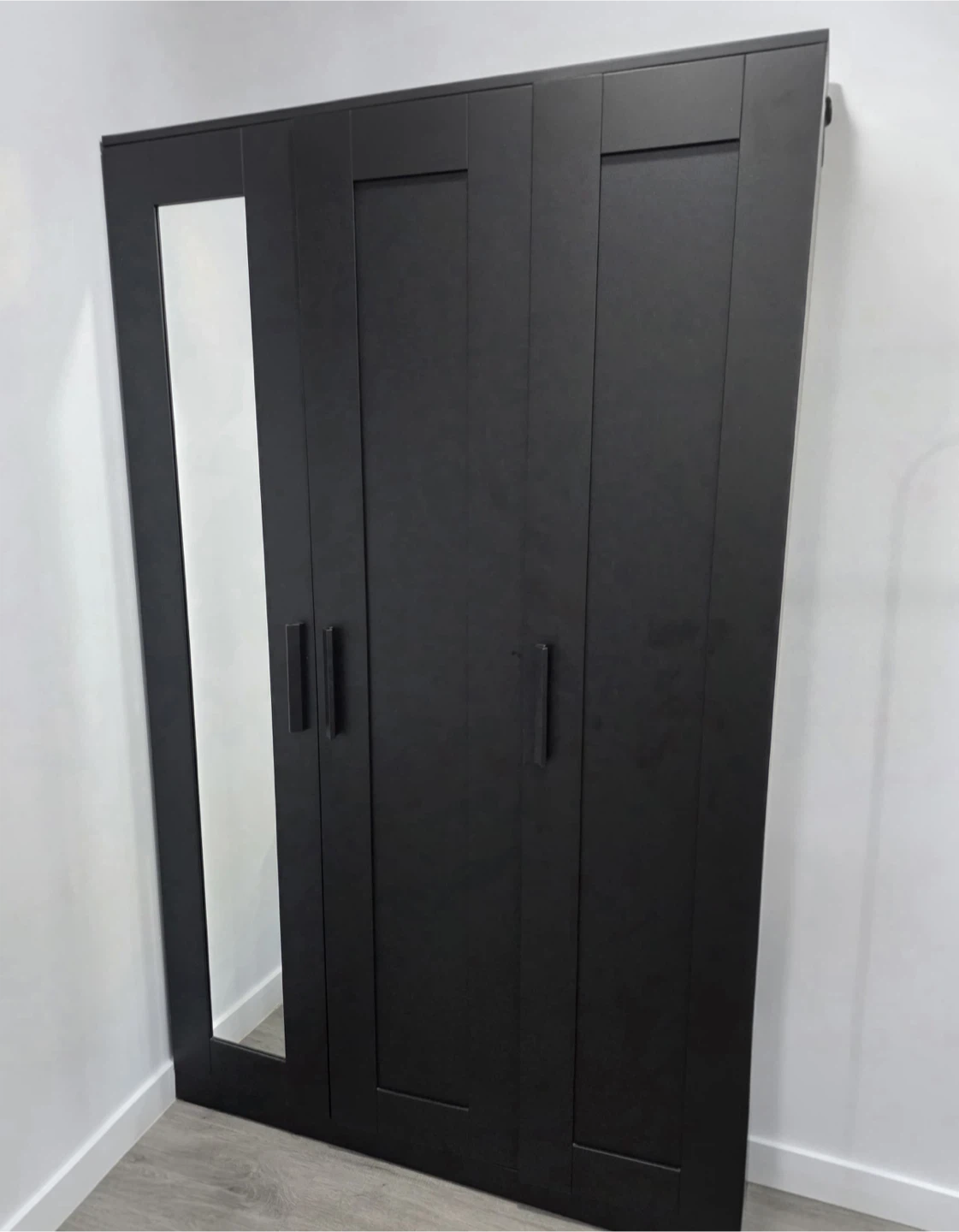 IKEA BRIMNES Wardrobe with 3 Doors, Black