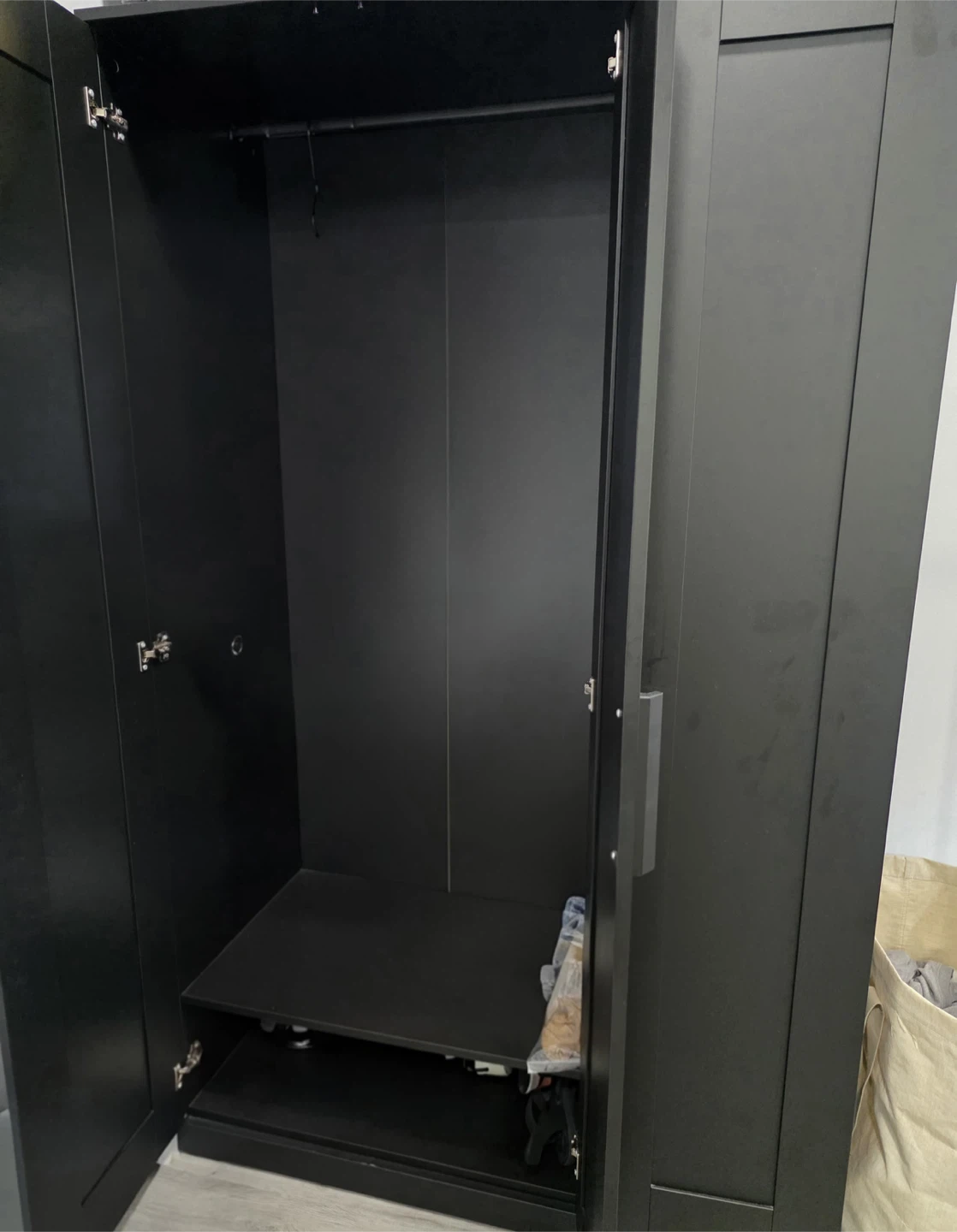 IKEA BRIMNES Wardrobe with 3 Doors, Black - photo 2