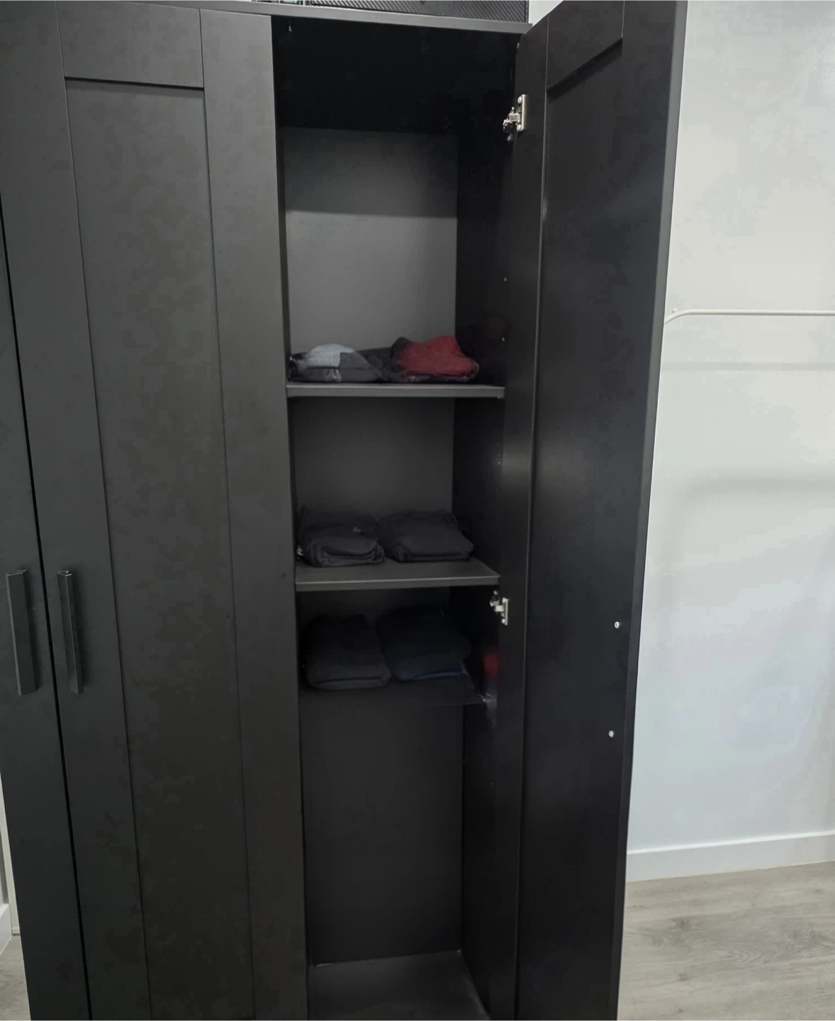 IKEA BRIMNES Wardrobe with 3 Doors, Black - photo 3