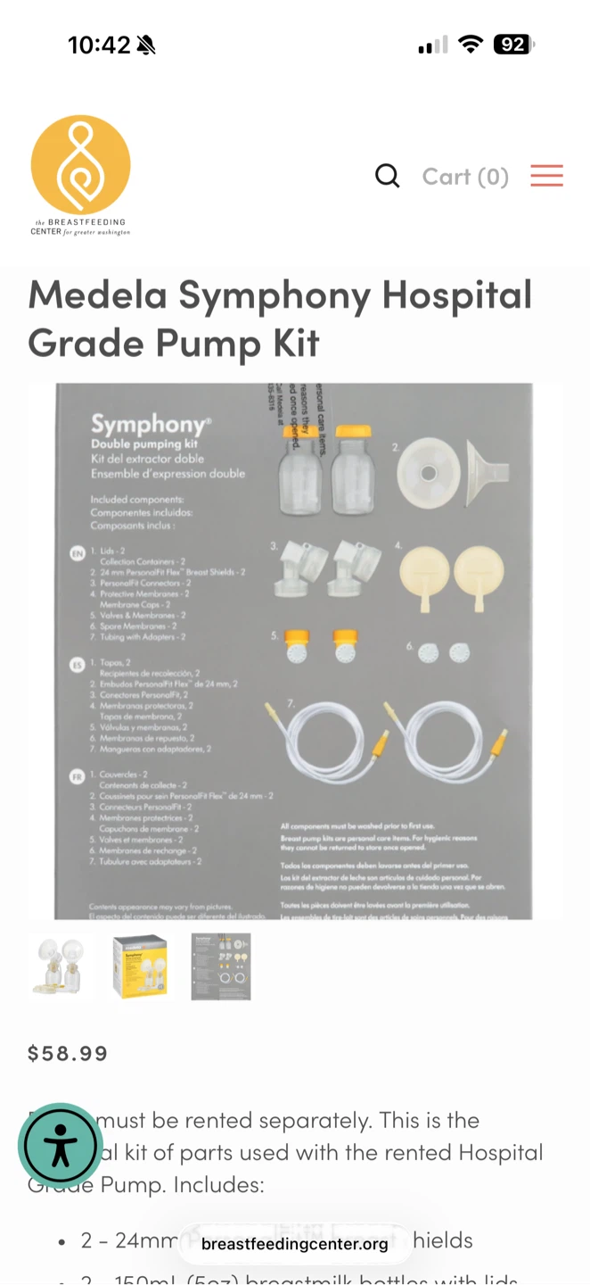 Medela Symphony Double Duet Breast Milk Initiation Kit
