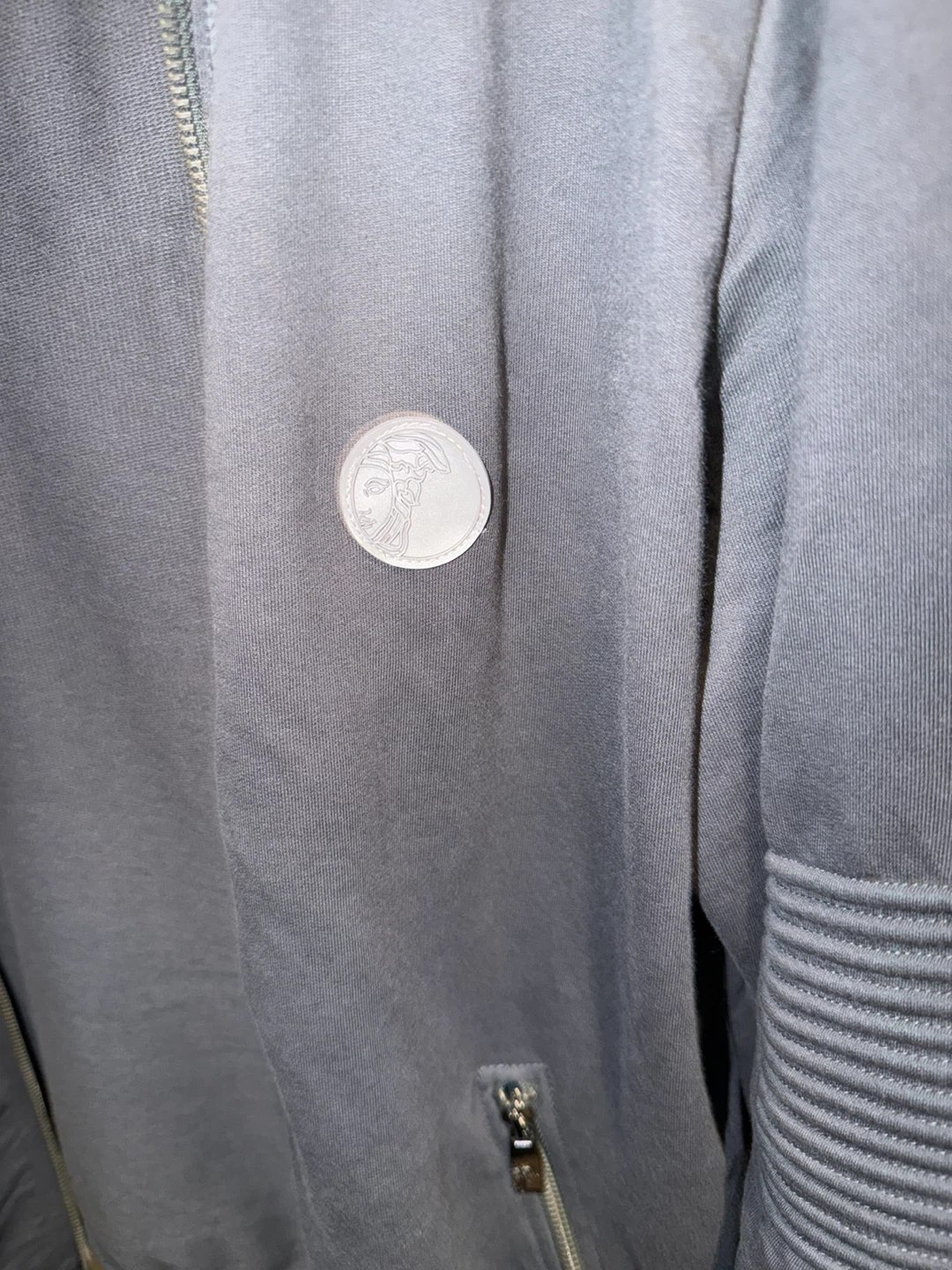Versace Collection Grey Zip-Up Hoodie