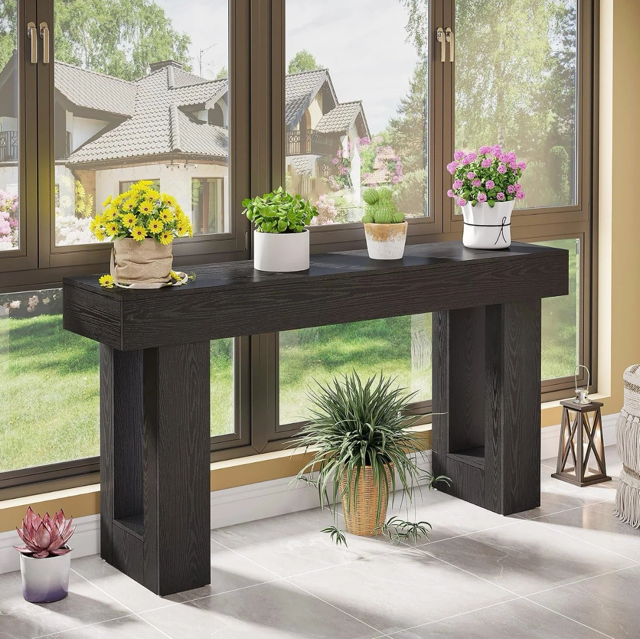 Modern Black Console Table