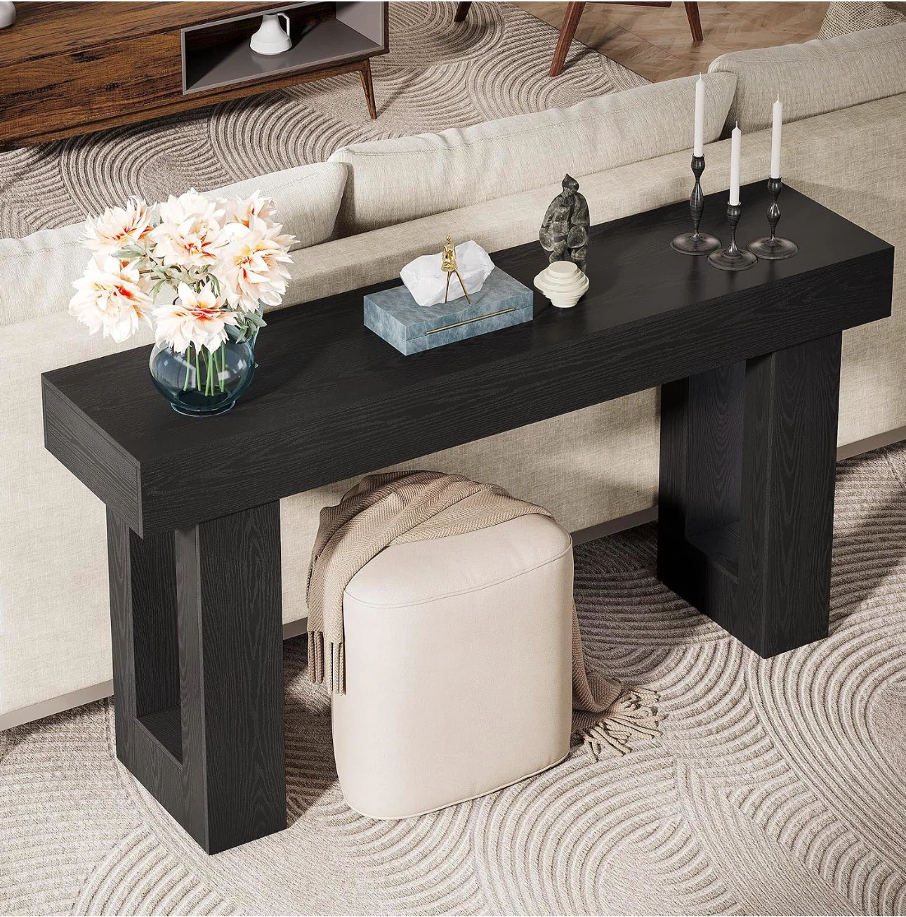 Modern Black Console Table - photo 2