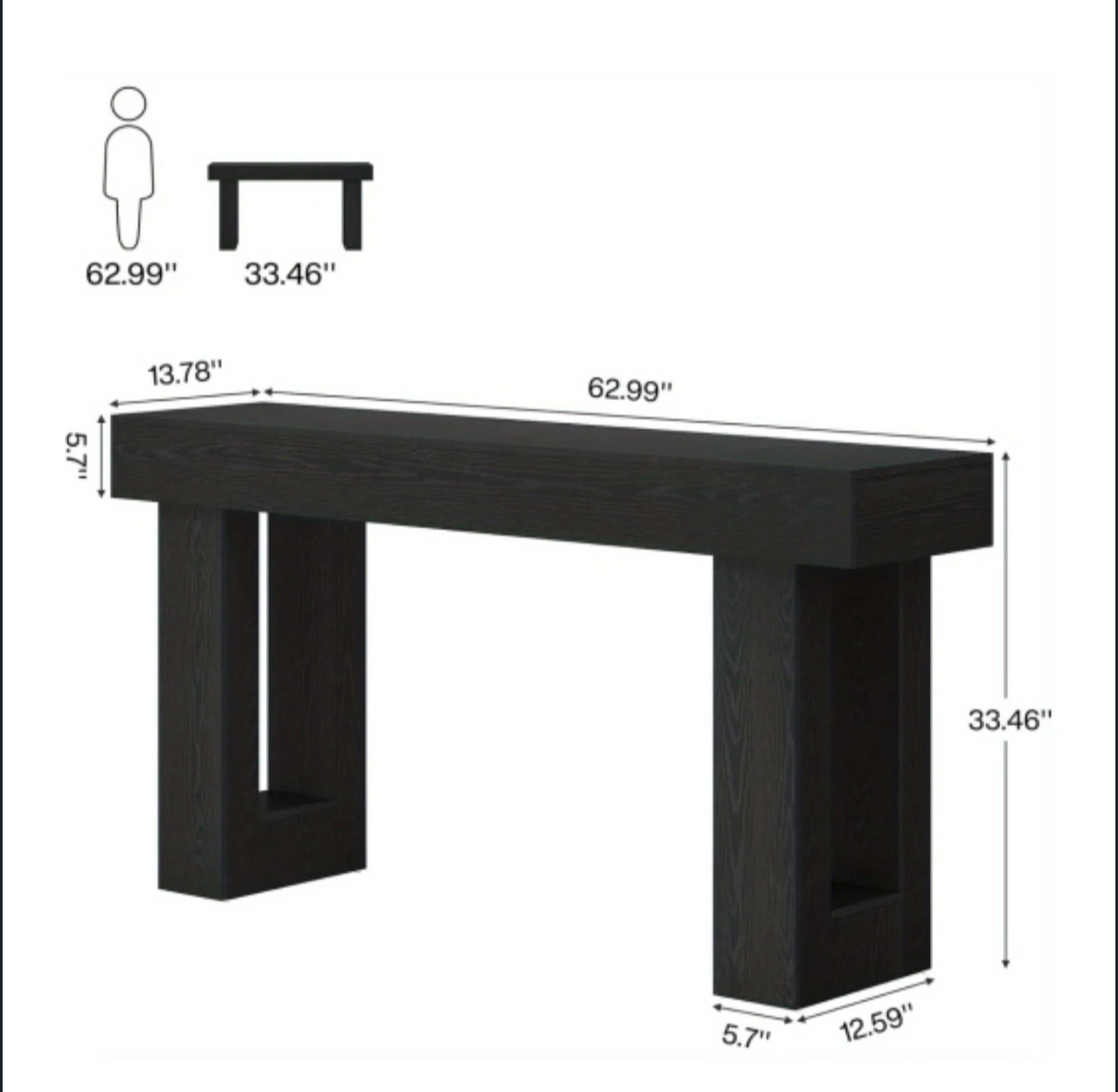 Modern Black Console Table - photo 4
