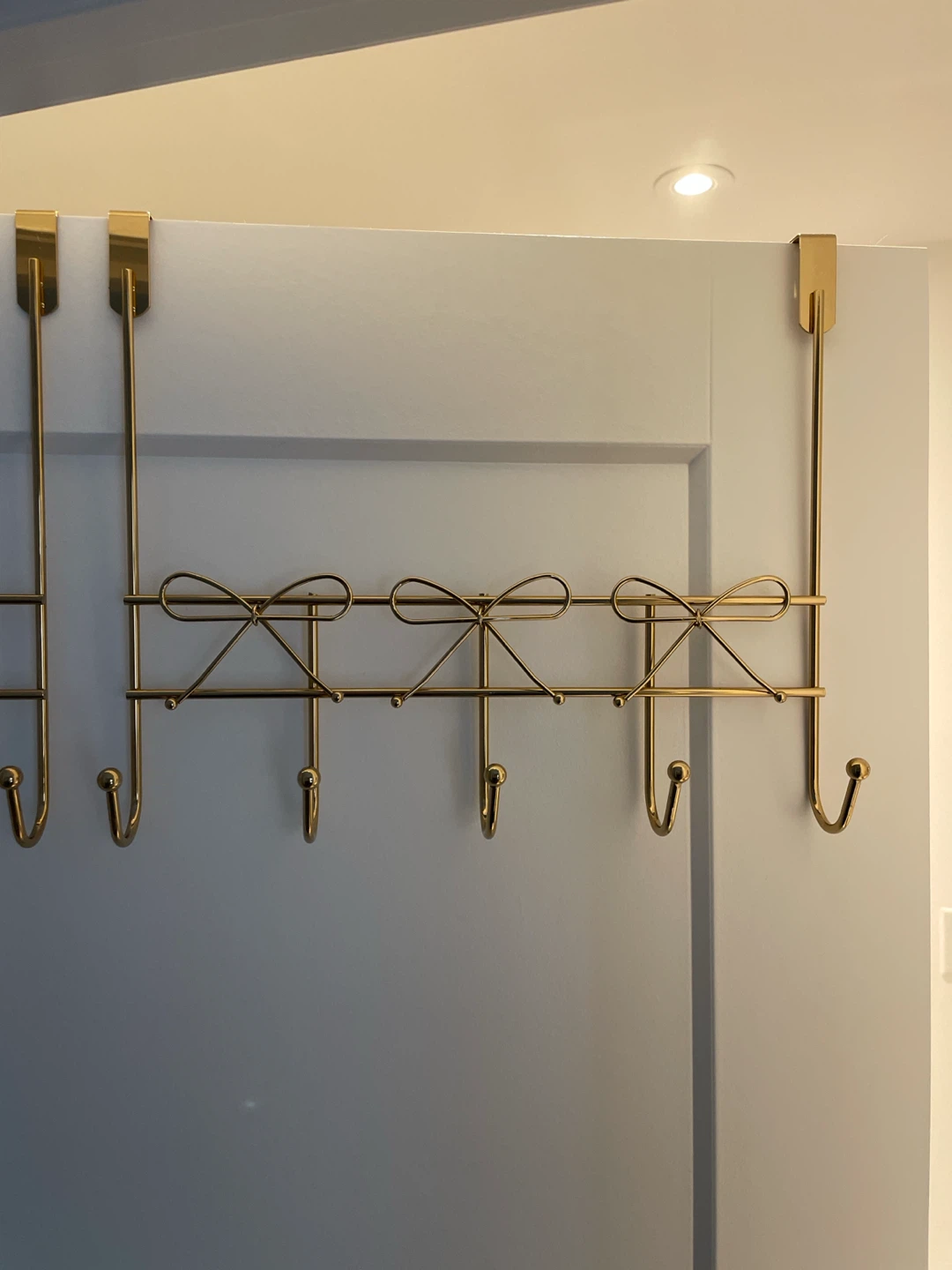 Gold Over-the-Door Hook Rack with Bow Detail