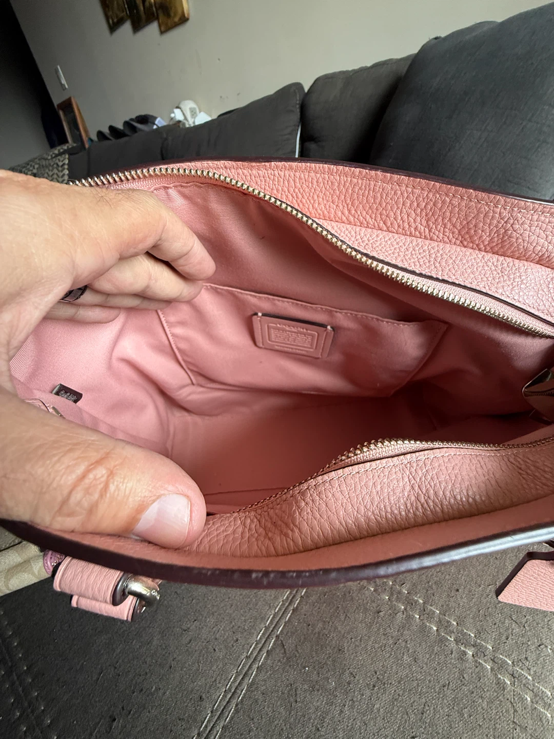 Coach Pink Leather Tote Bag + 2 coach Wallets - photo 4