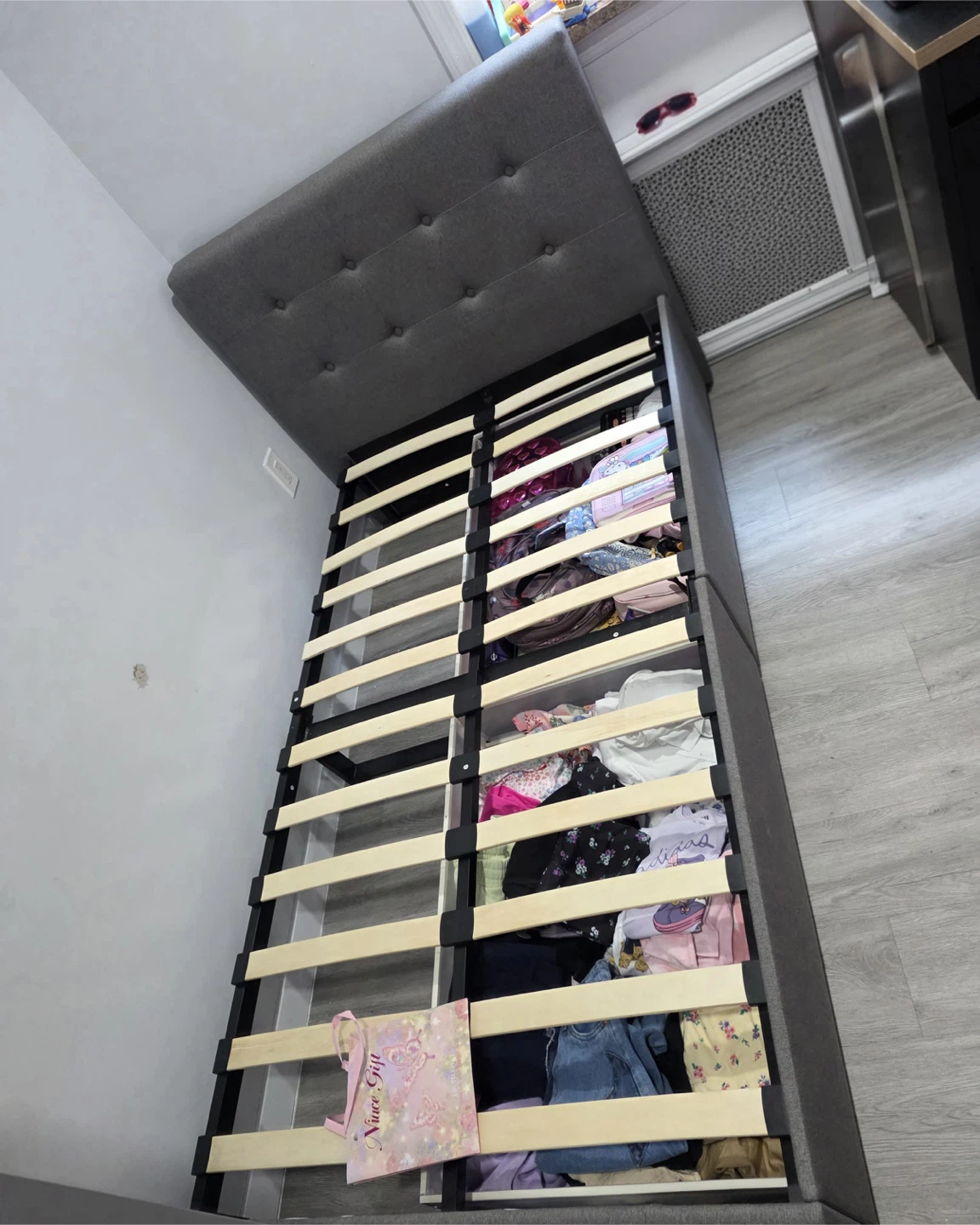 Tufted Upholstered Bed Frame with Storage Drawers - photo 2