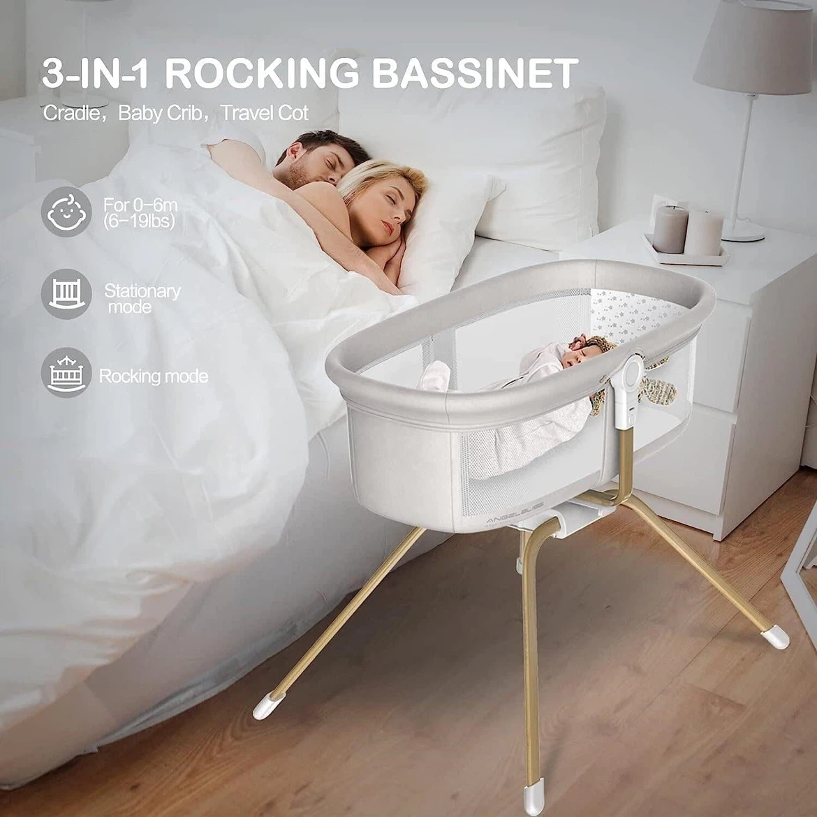 Angelbliss 3-in-1 Rocking Bassinet - photo 2
