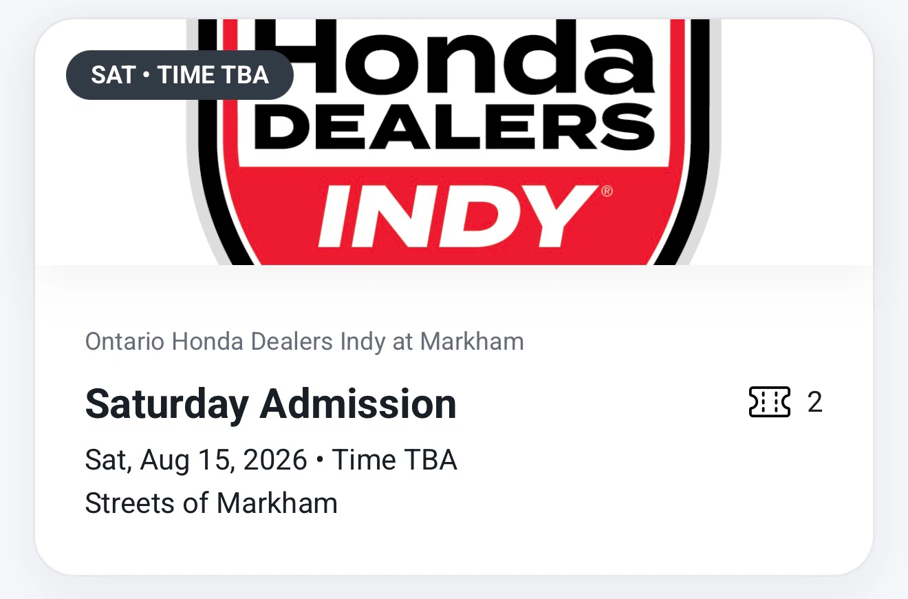 Markham Indy “silver” grandstand tickets - photo 3