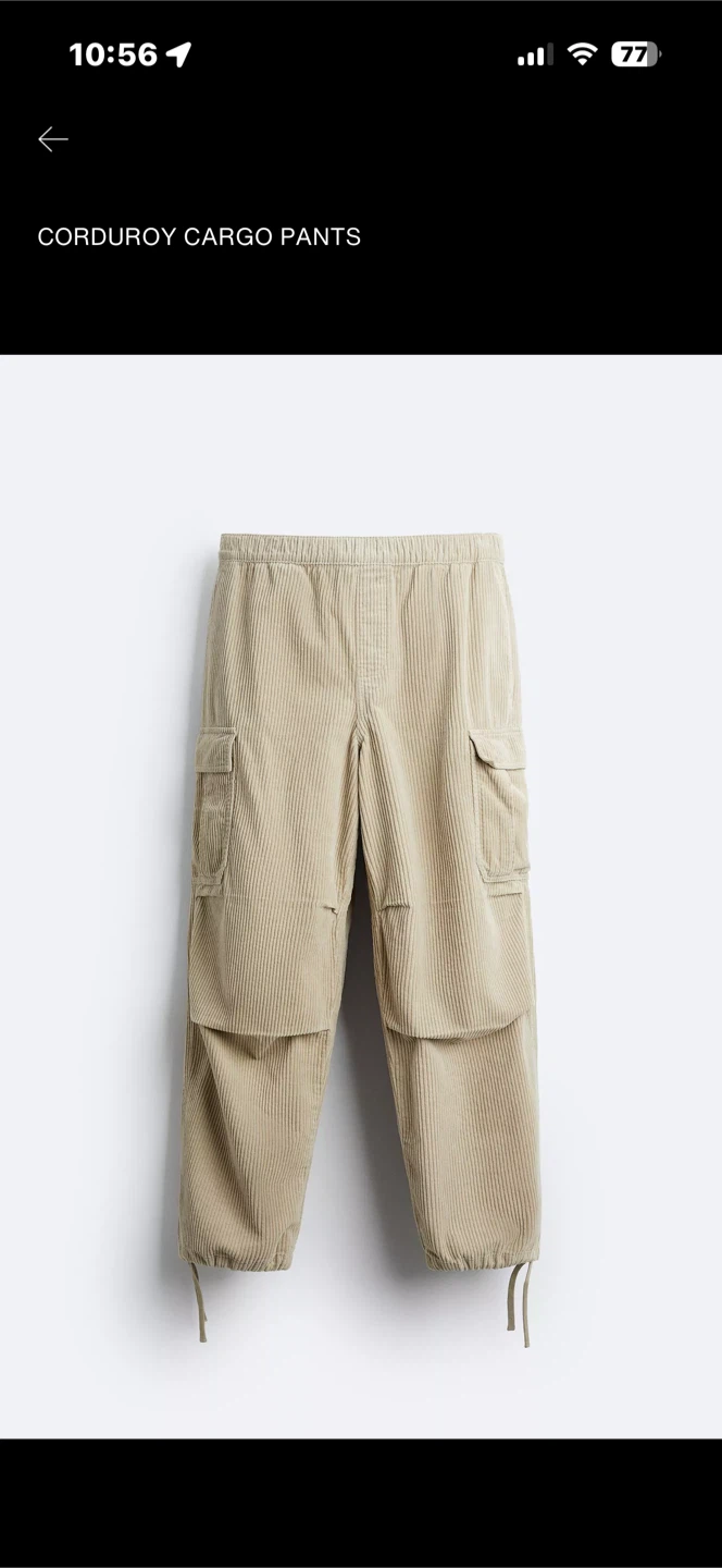 Zara Corduroy Cargo Pants