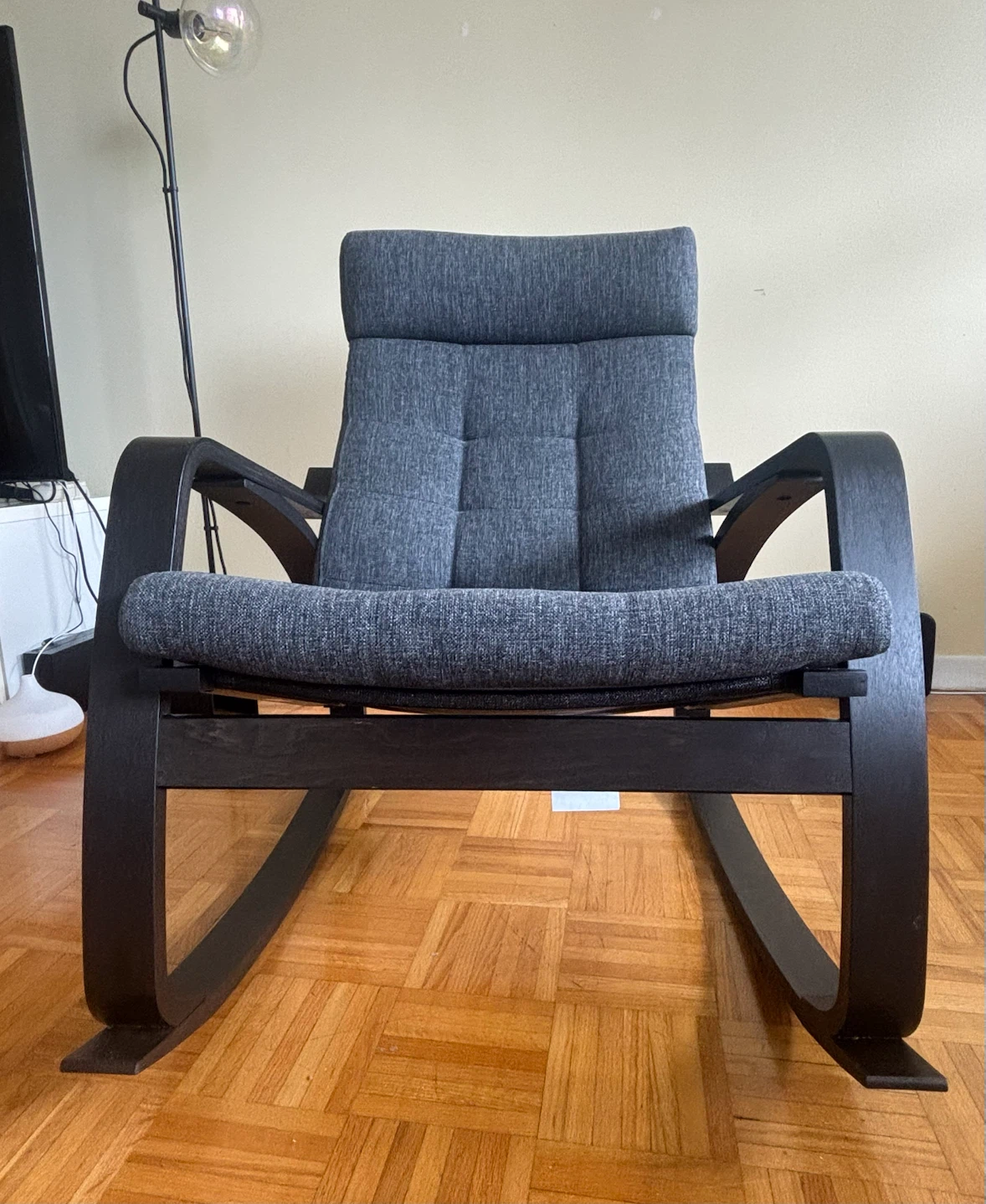 Grey Upholstered Rocking Chair