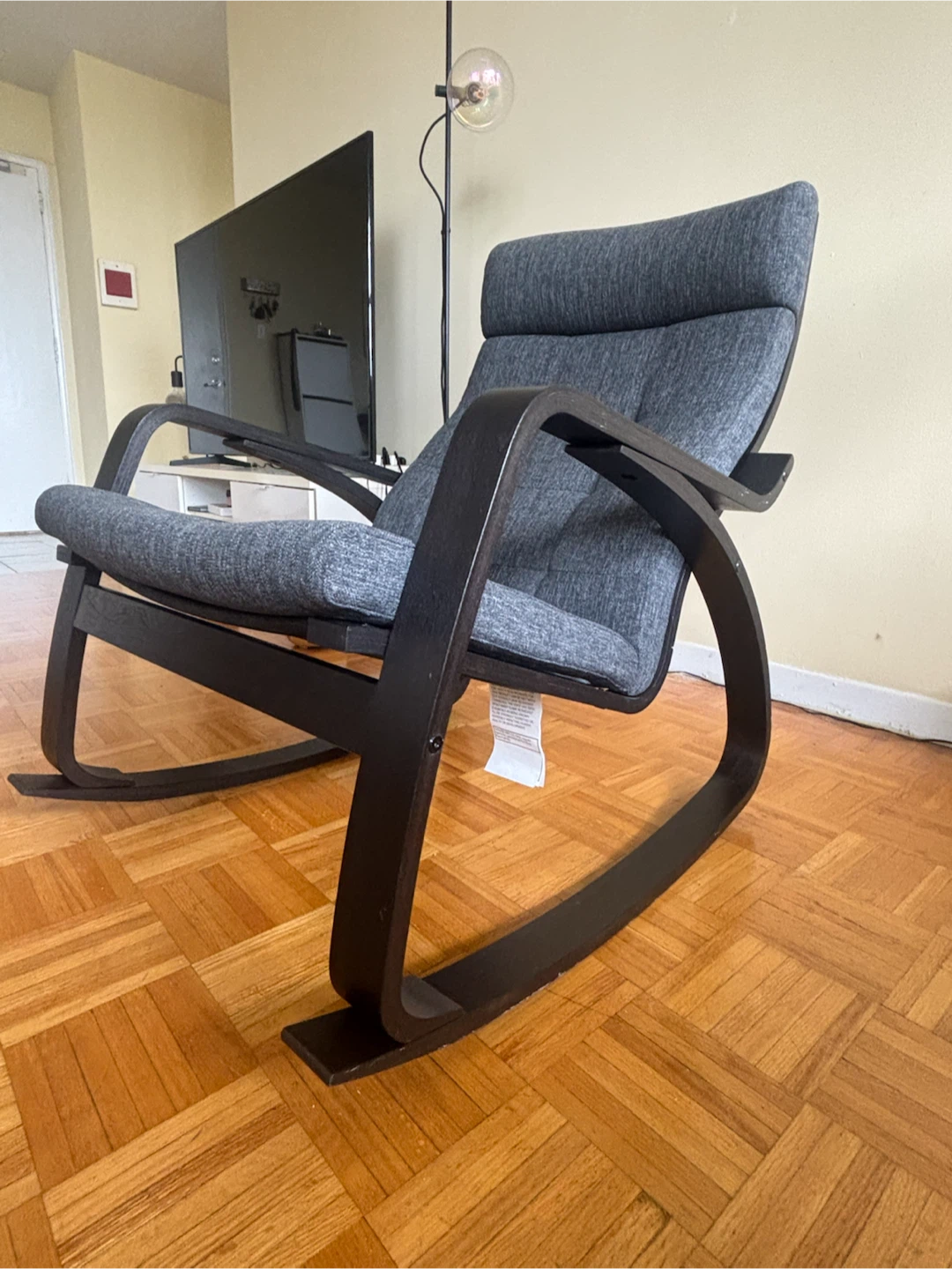 Grey Upholstered Rocking Chair - photo 2