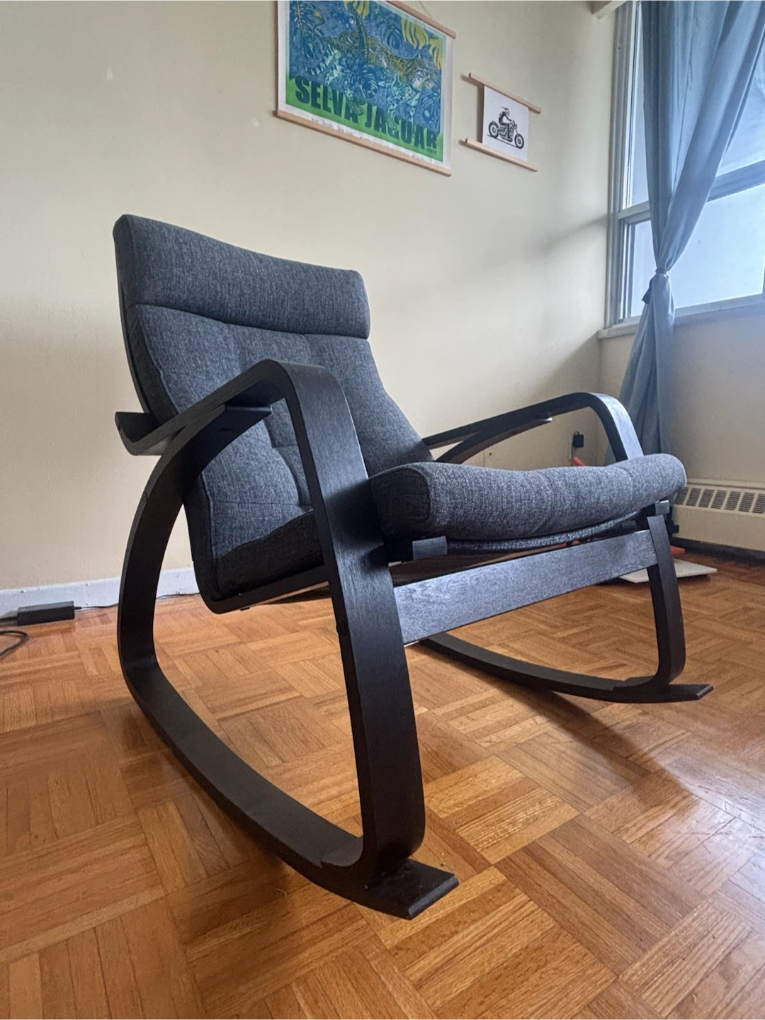 Grey Upholstered Rocking Chair - photo 3
