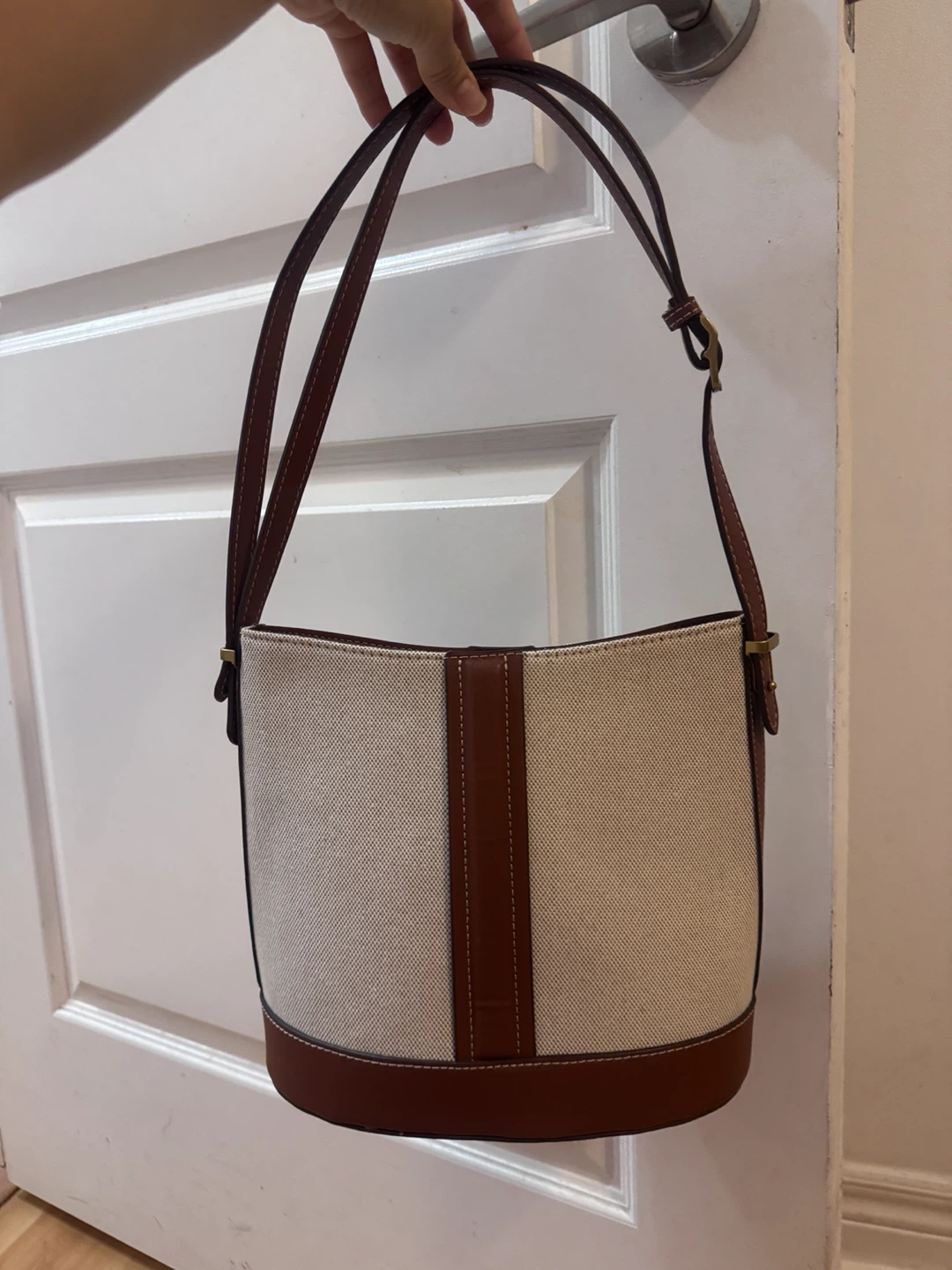 Canvas and Leather Bucket Bag - photo 2