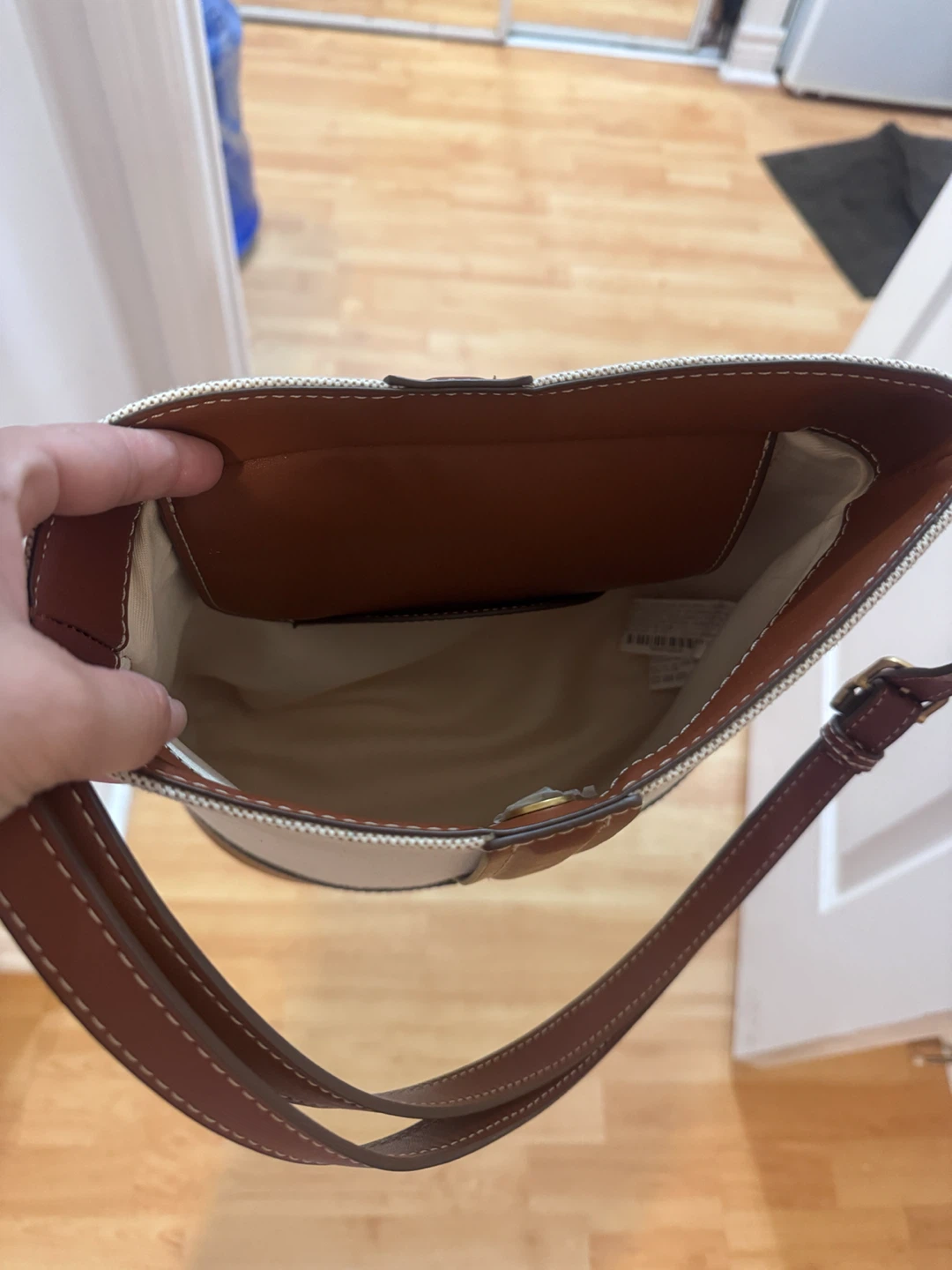 Canvas and Leather Bucket Bag - photo 3