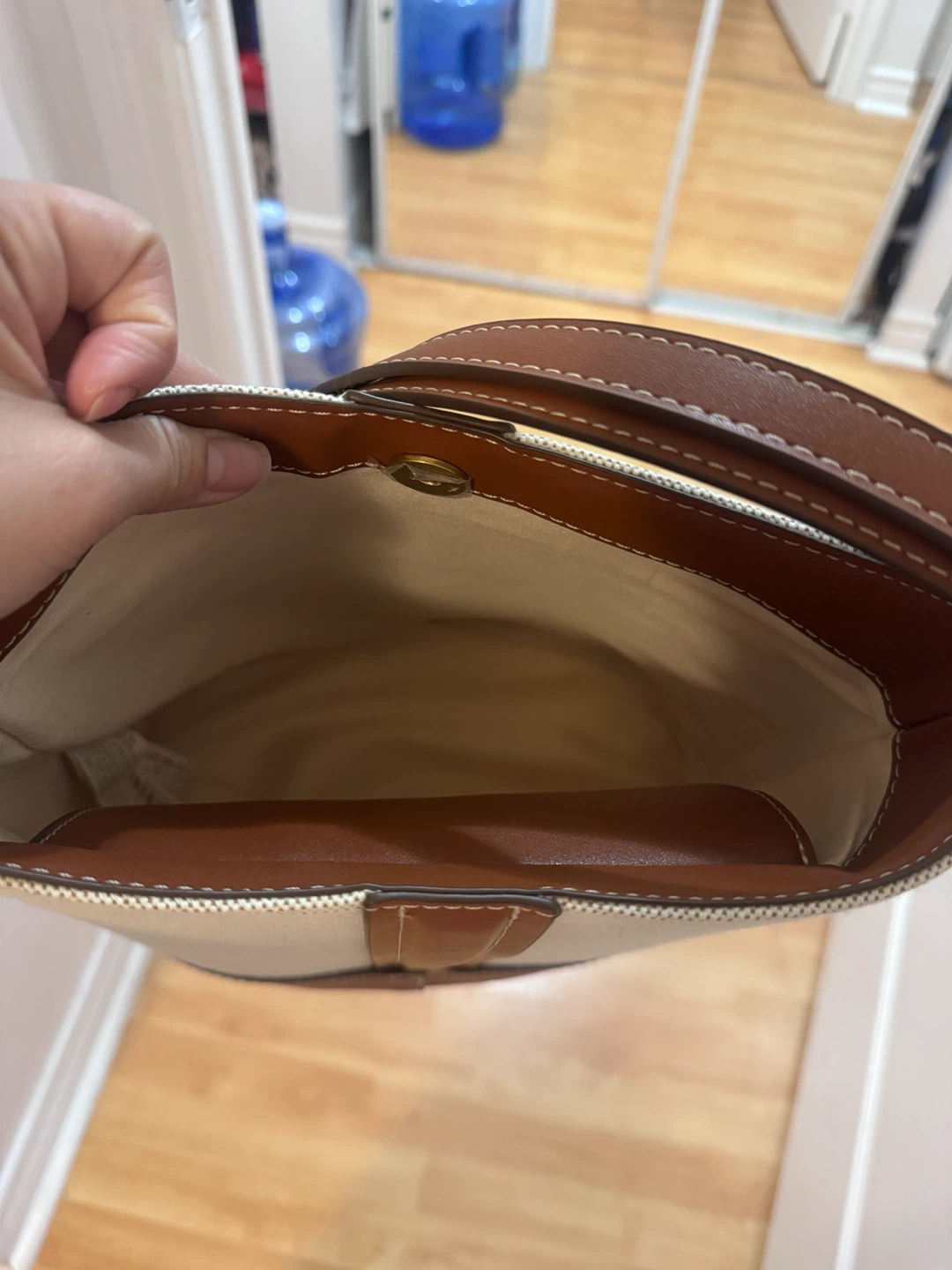 Canvas and Leather Bucket Bag - photo 5