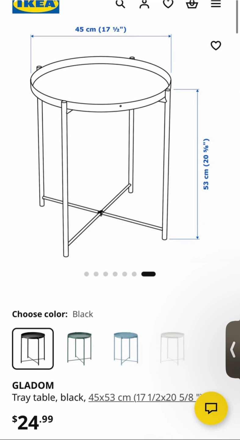 IKEA tray table in black - photo 2