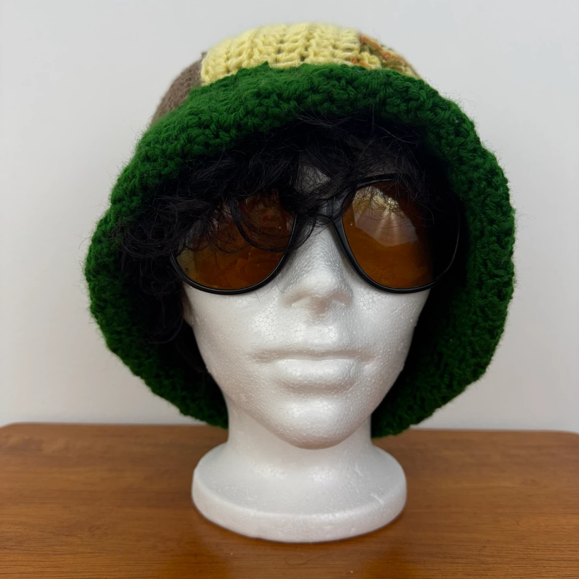 Hand-Crocheted Patchwork Bucket Hat - photo 3