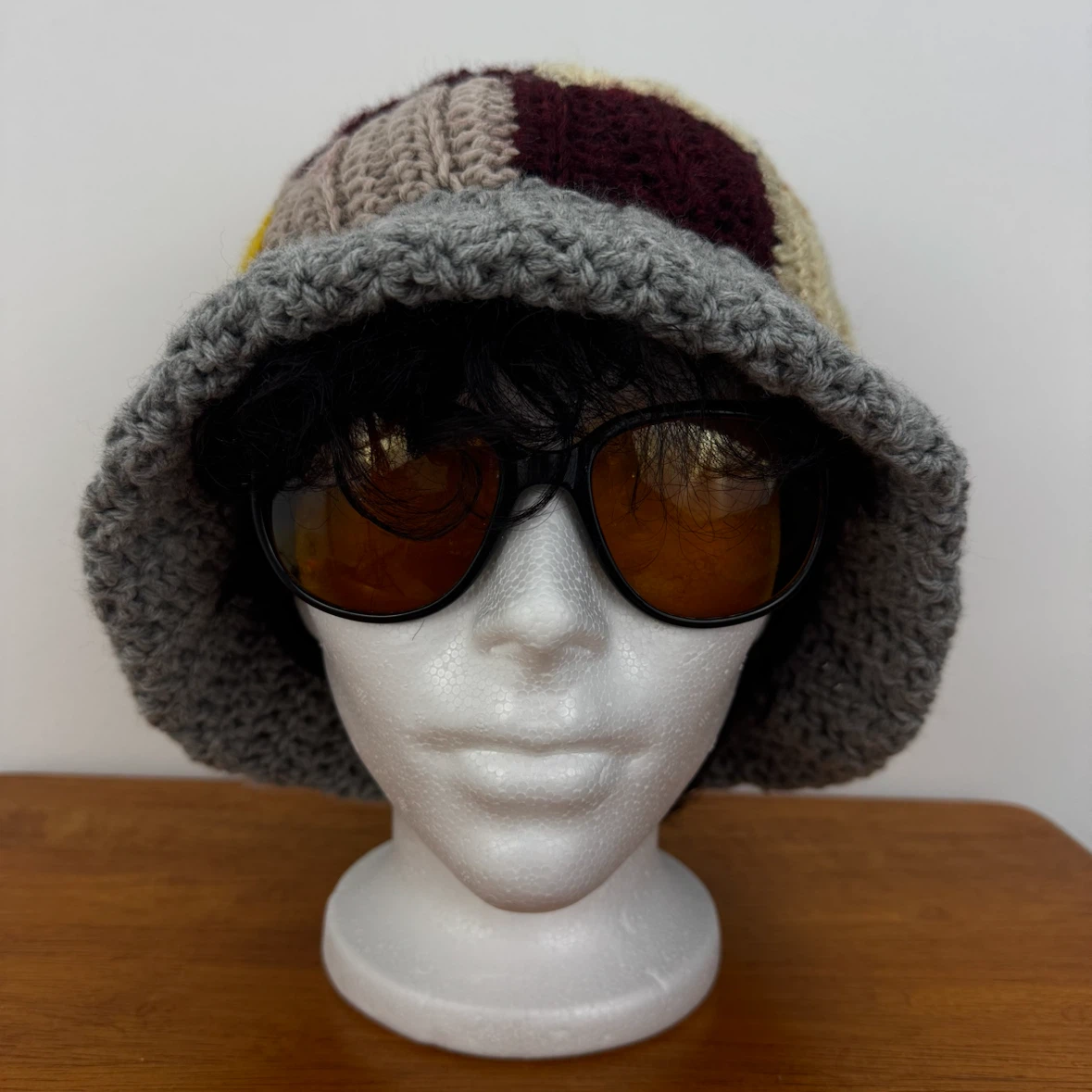Hand-Crocheted Patchwork Bucket Hat - photo 4