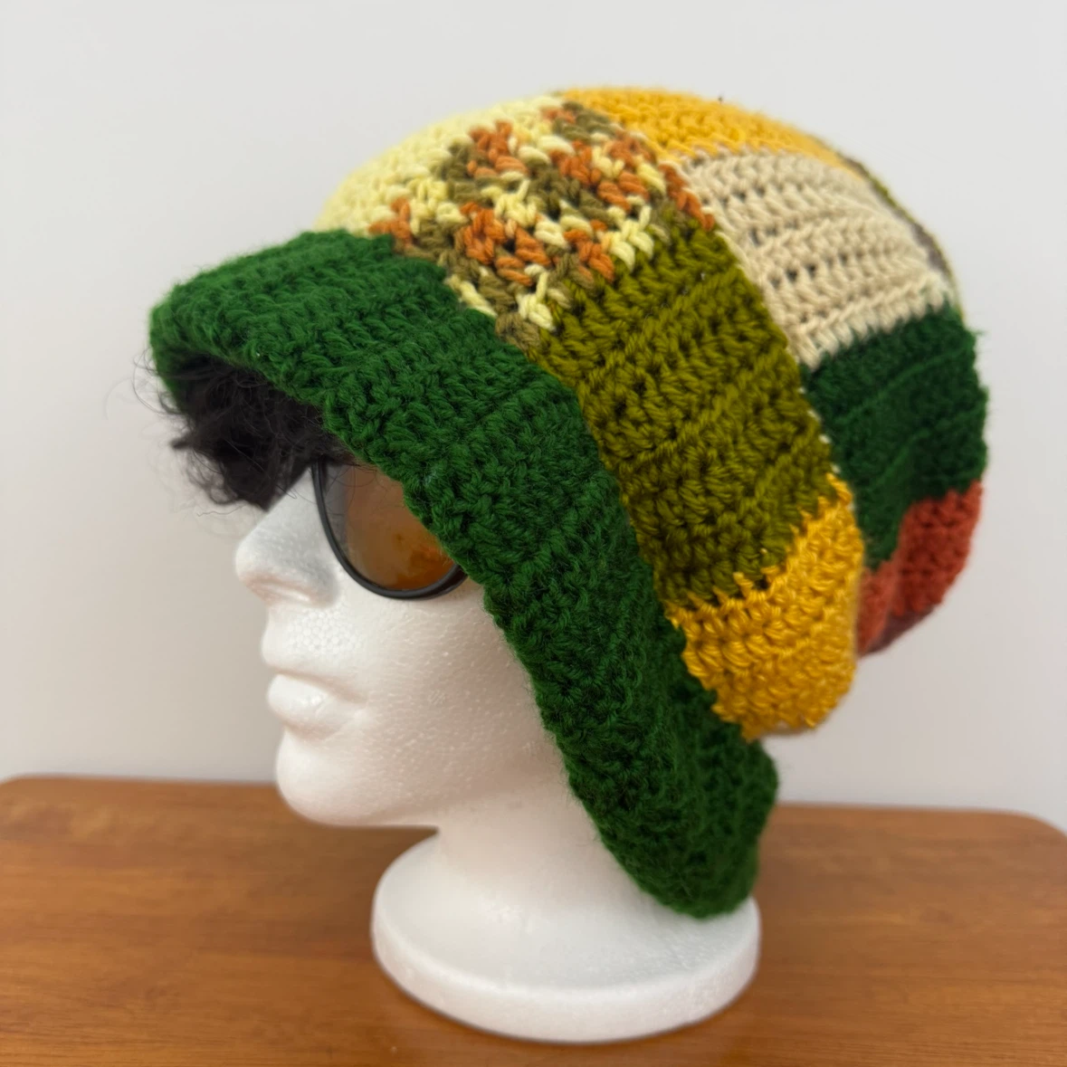 Hand-Crocheted Patchwork Bucket Hat - photo 5