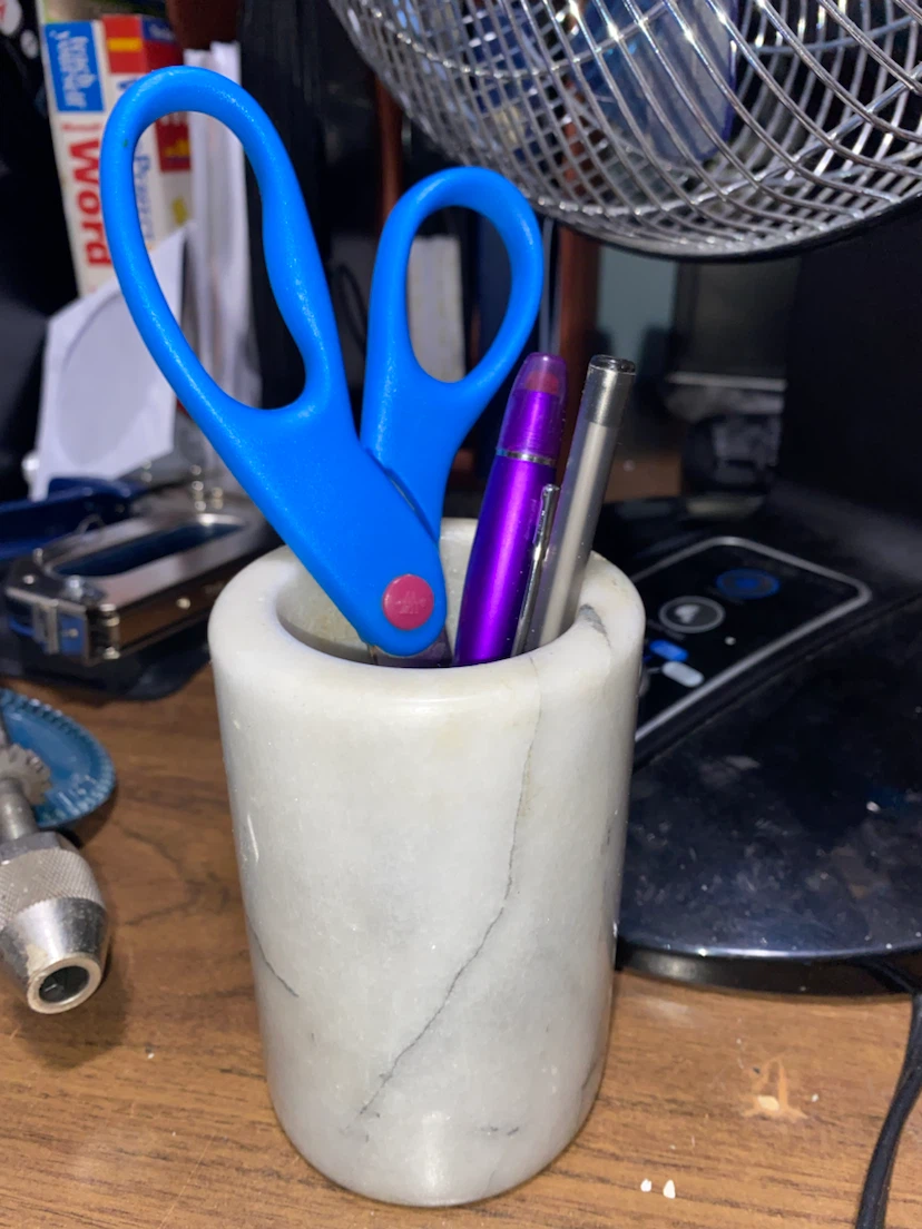 Marble pencil and pen holder heavy - photo 3